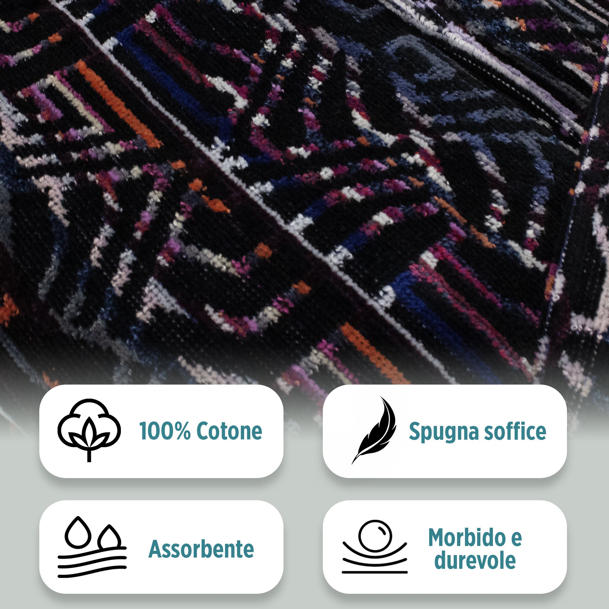 Accappatoio uomo donna in spugna velour cinigliato con cappuccio Jacquard 7126