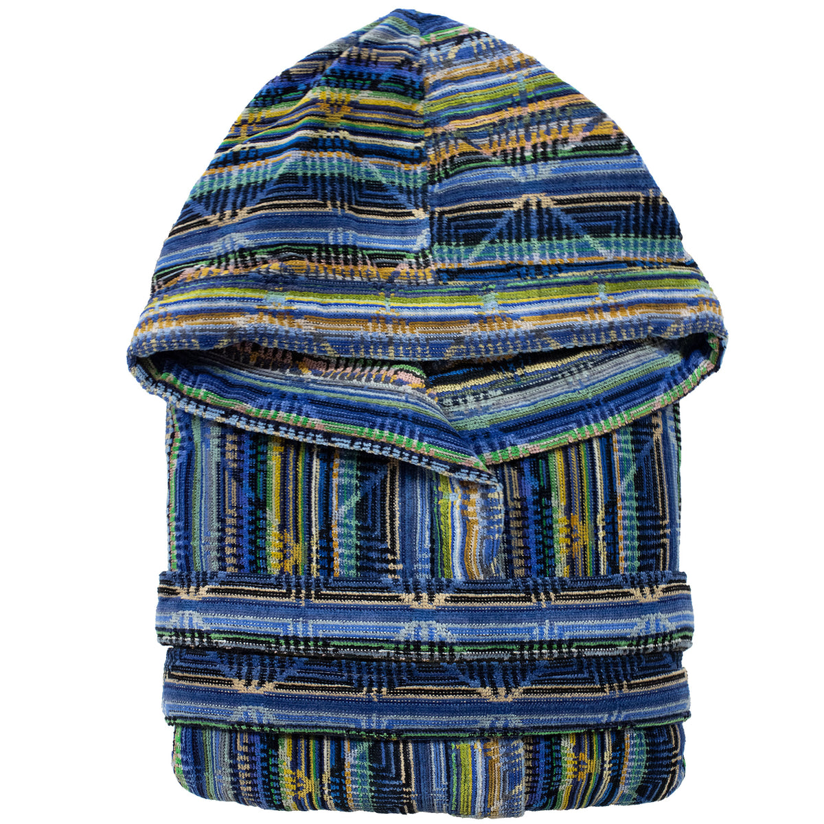 Accappatoio uomo donna in spugna velour cinigliato con cappuccio Jacquard 7126