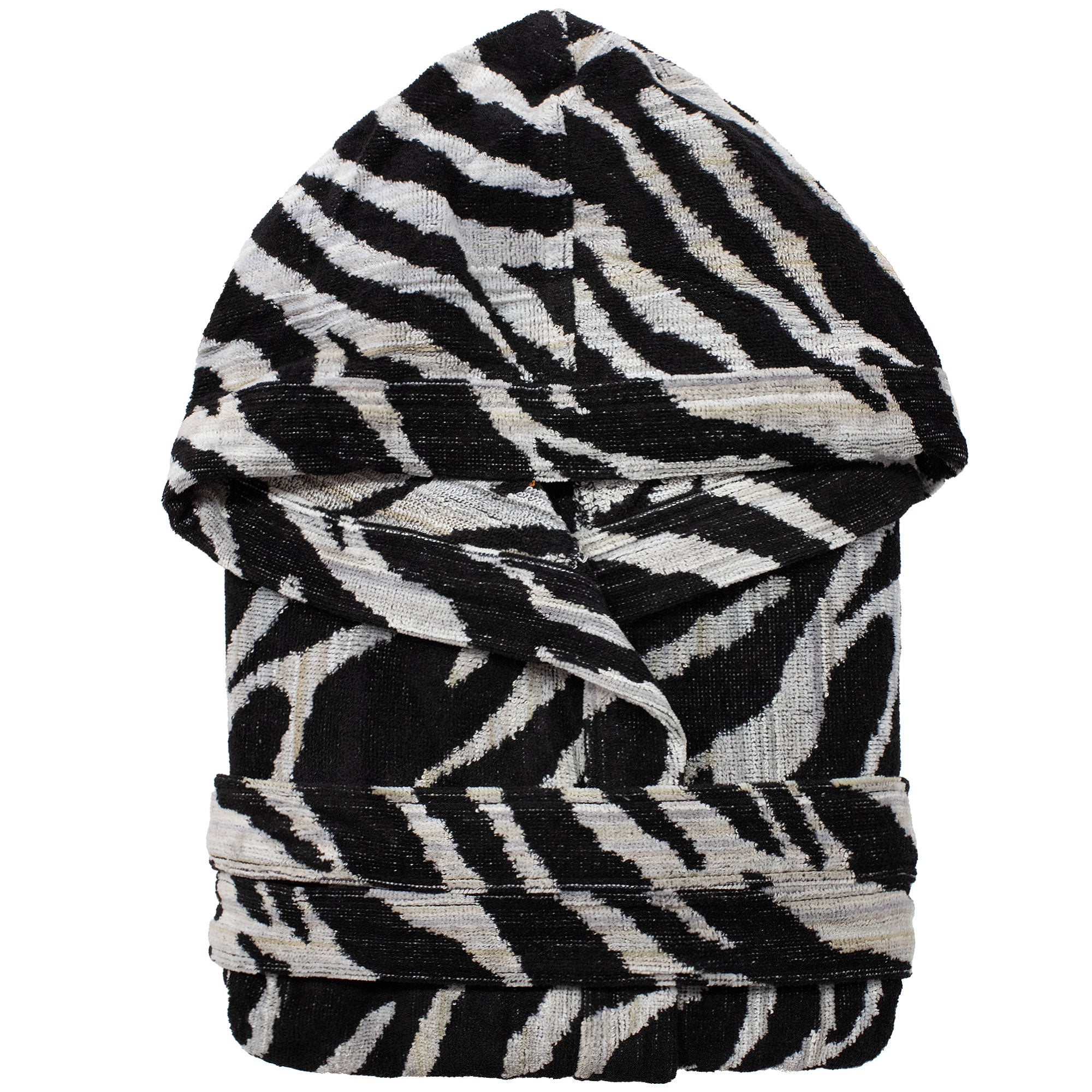 Accappatoio uomo donna in spugna velour cinigliato con cappuccio Jacquard 7126