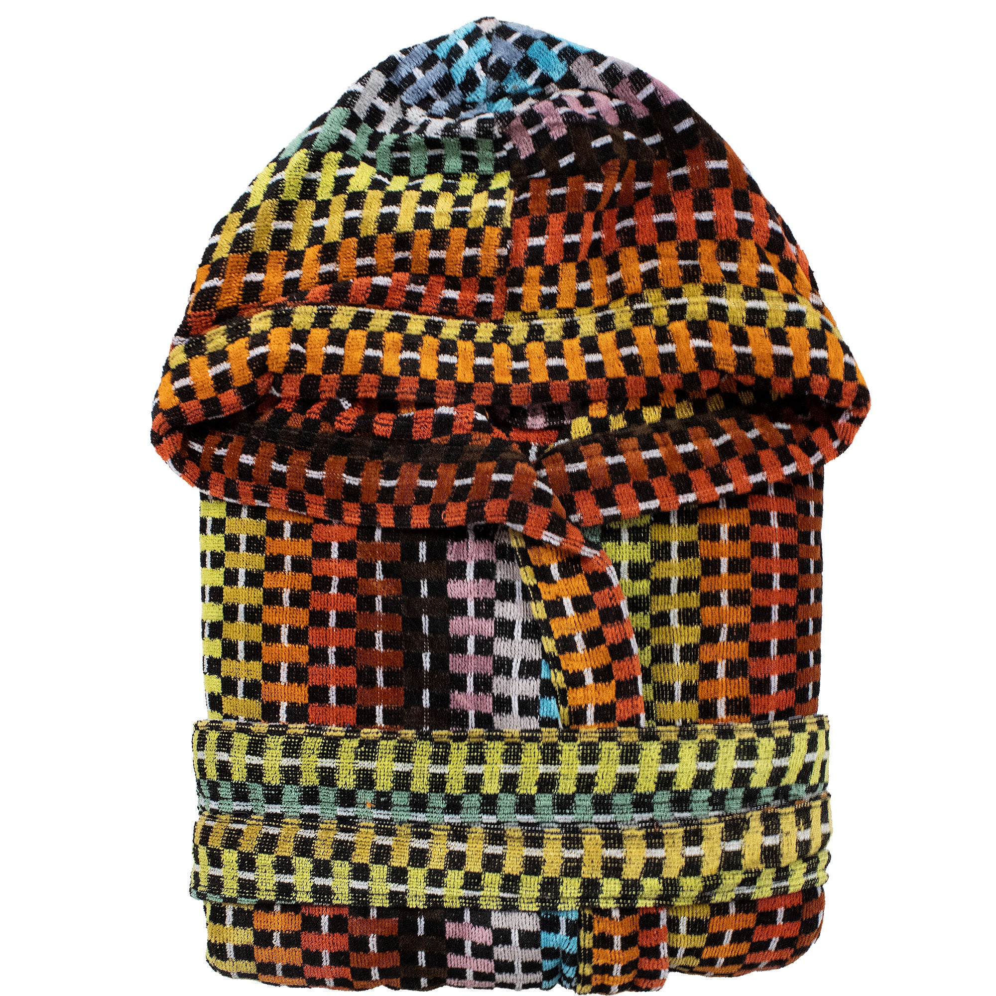 Accappatoio uomo donna in spugna velour cinigliato con cappuccio Jacquard 7126