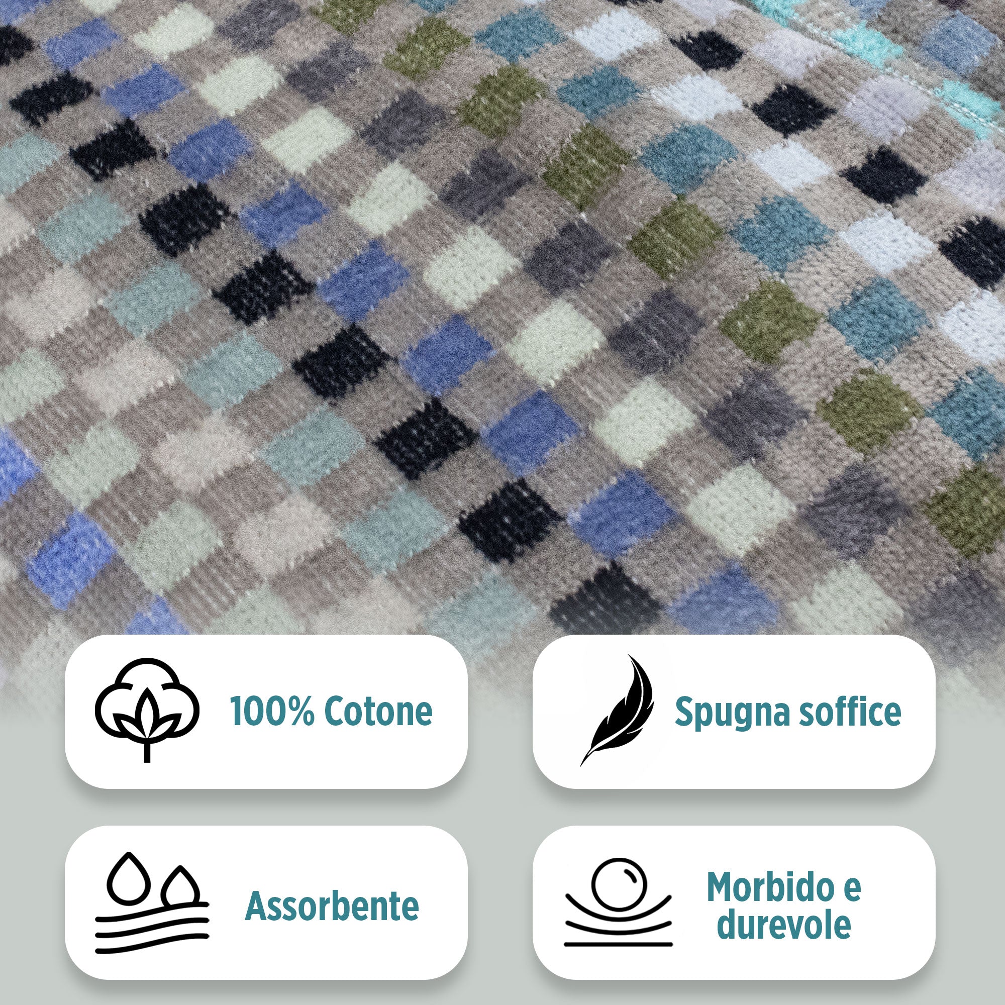 Accappatoio uomo donna in spugna velour cinigliato con cappuccio Jacquard 7126