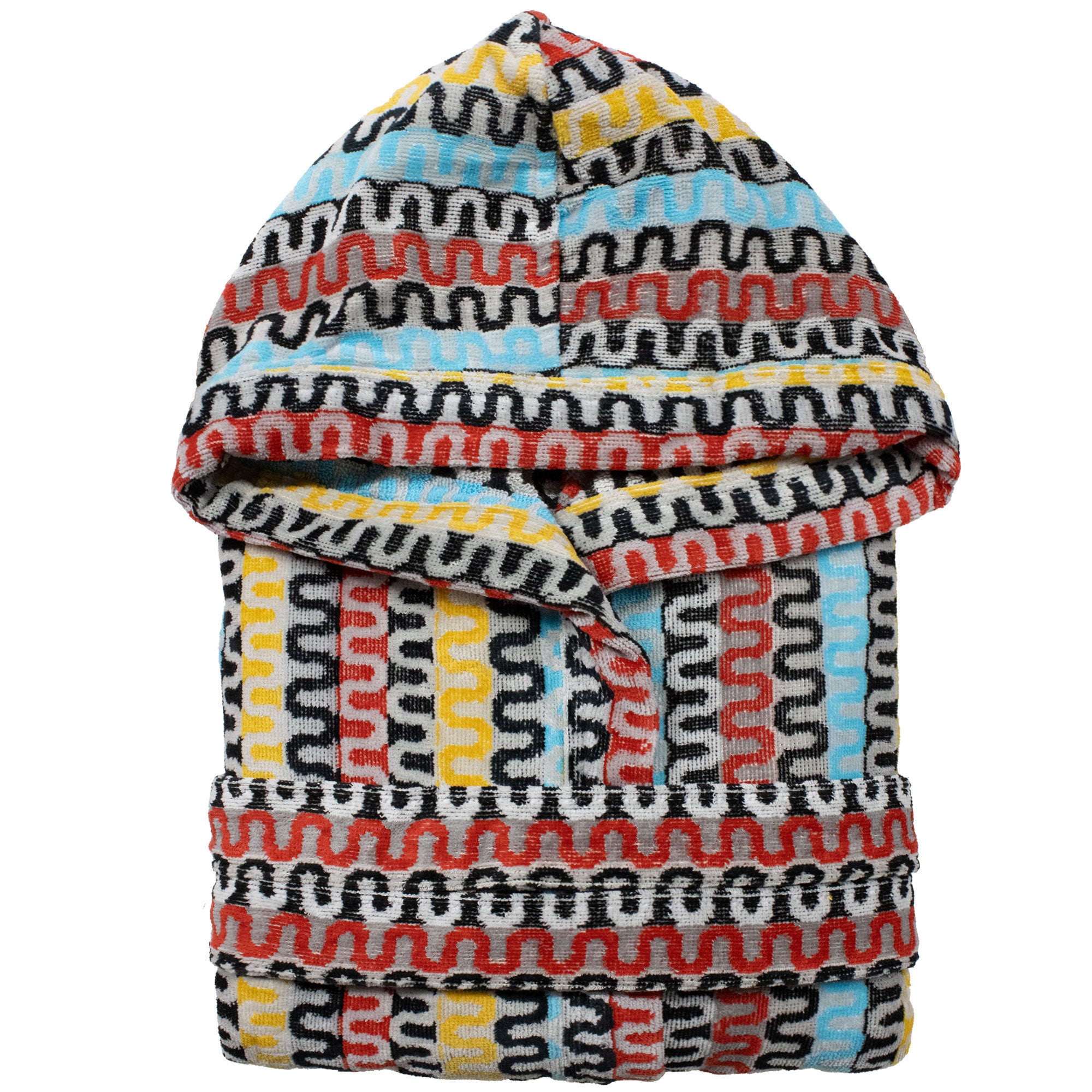 Accappatoio uomo donna in spugna velour cinigliato con cappuccio Jacquard 7126