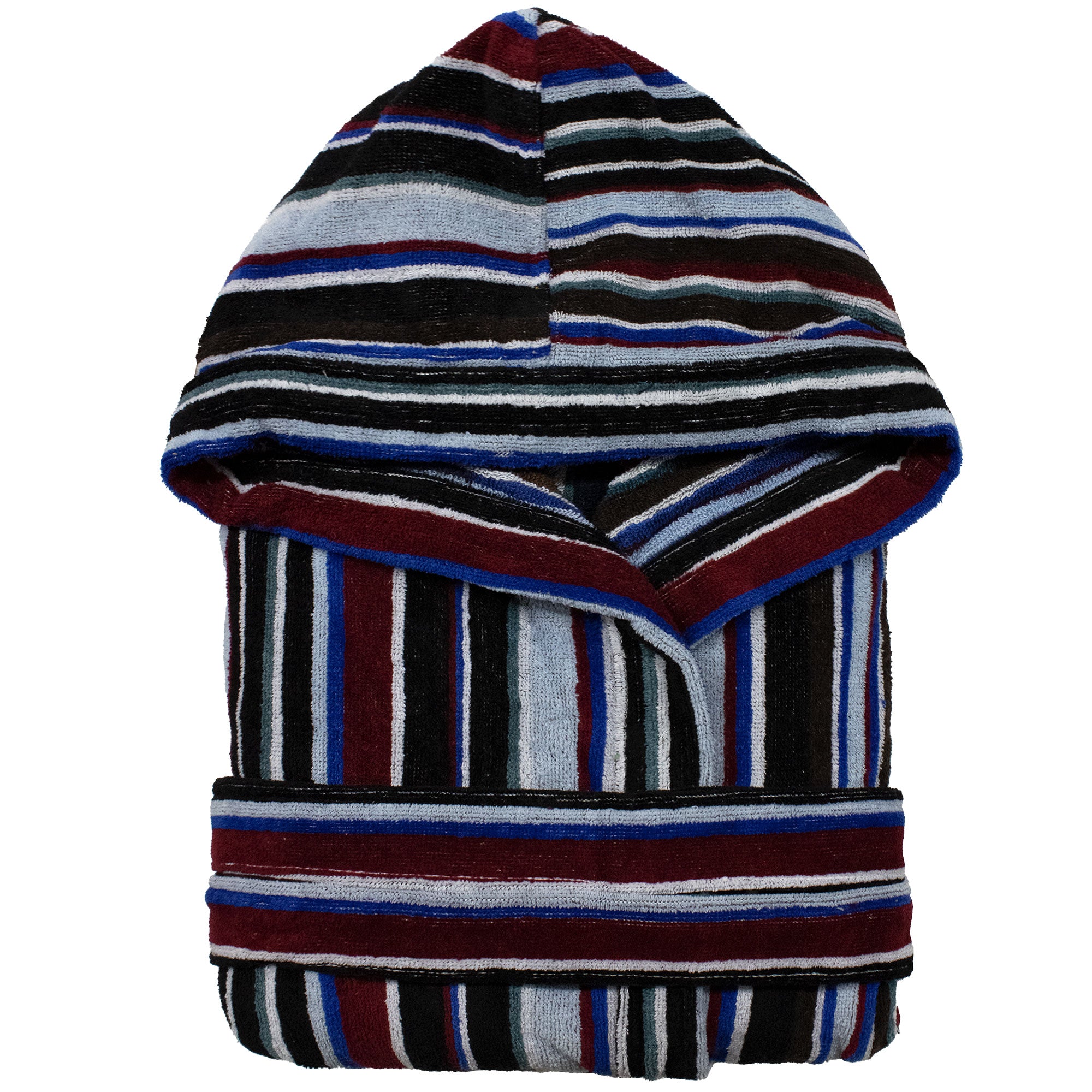 Accappatoio uomo donna in spugna velour cinigliato con cappuccio Jacquard 7126