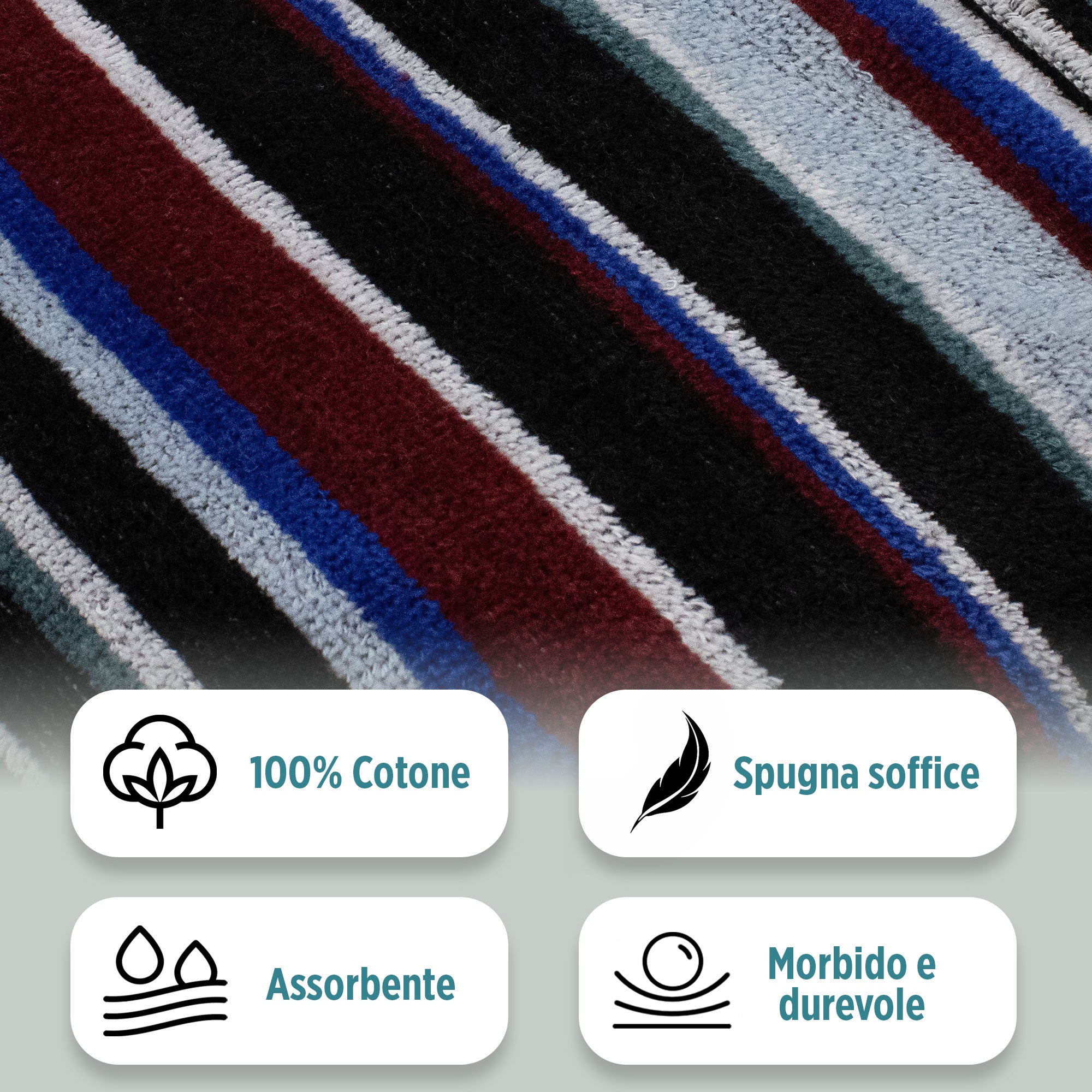 Accappatoio uomo donna in spugna velour cinigliato con cappuccio Jacquard 7126