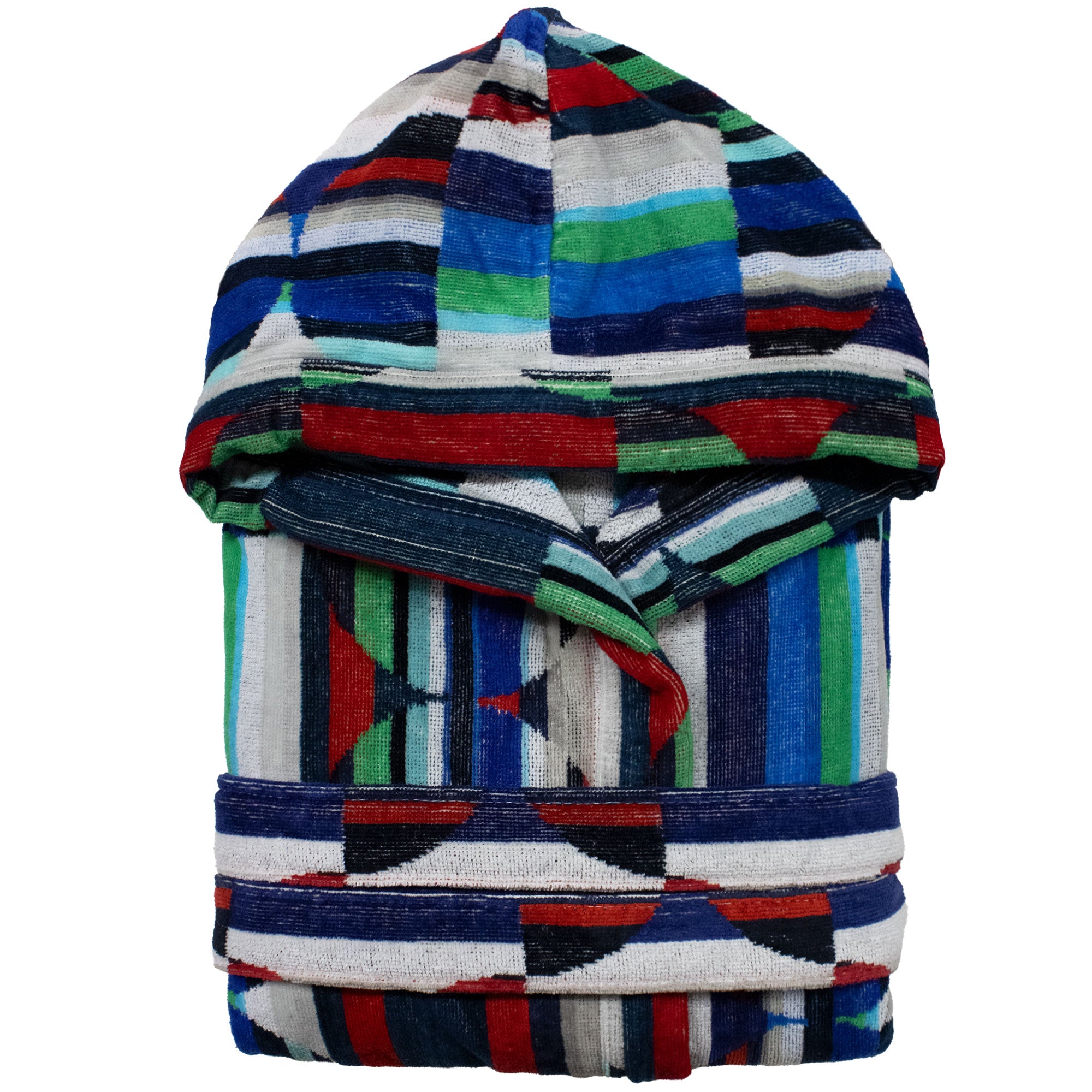 Accappatoio uomo donna in spugna velour cinigliato con cappuccio Jacquard 7126