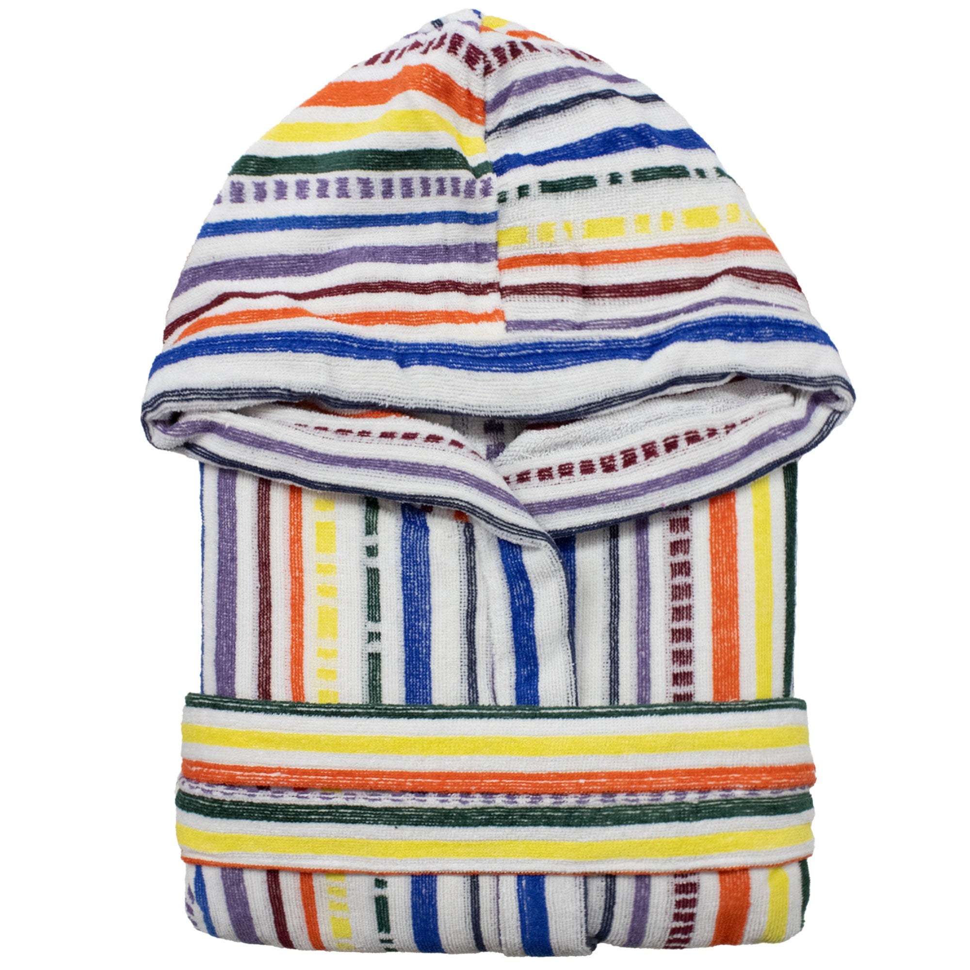 Accappatoio uomo donna in spugna velour cinigliato con cappuccio Jacquard 7126