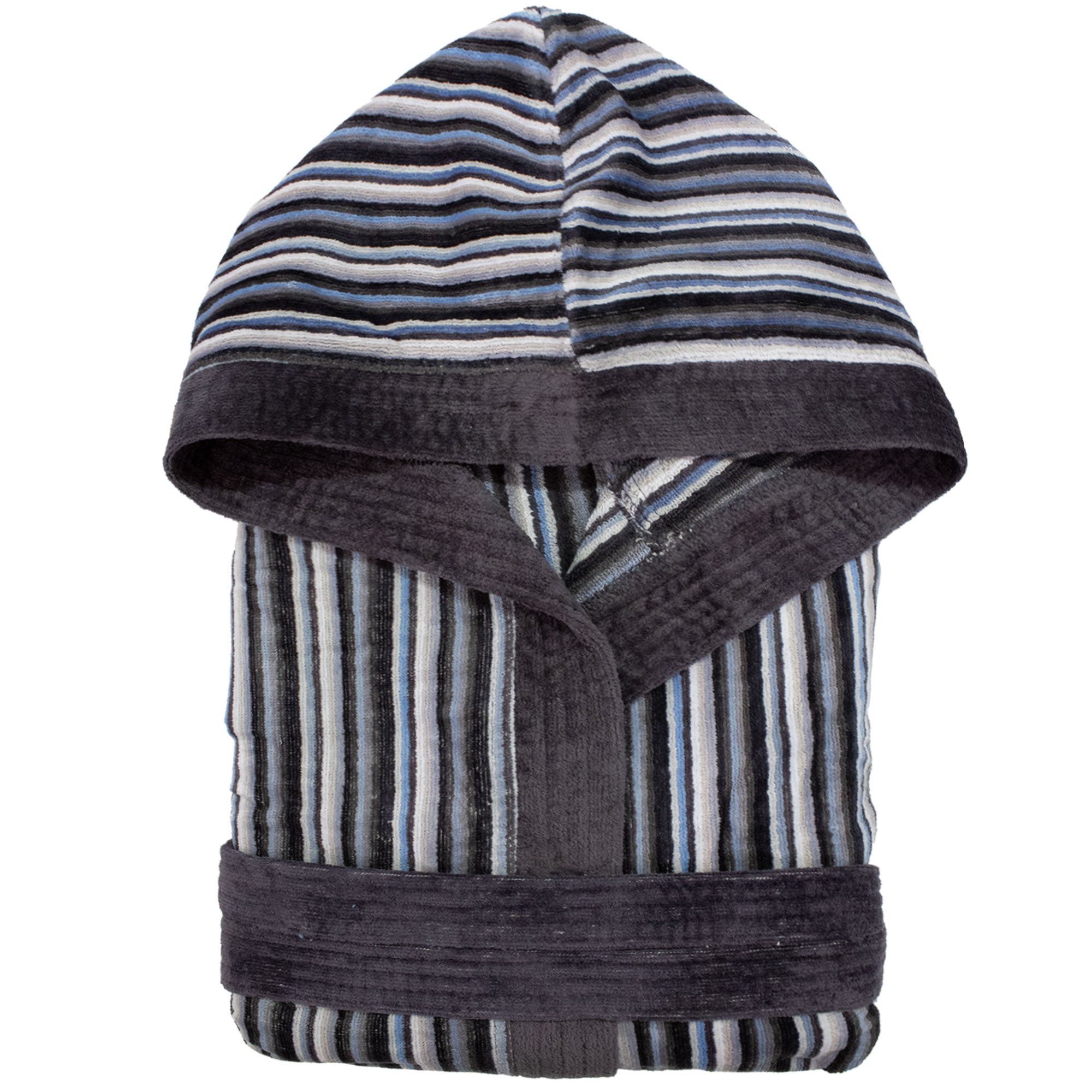 Accappatoio uomo donna in spugna velour cinigliato con cappuccio Jacquard 7126