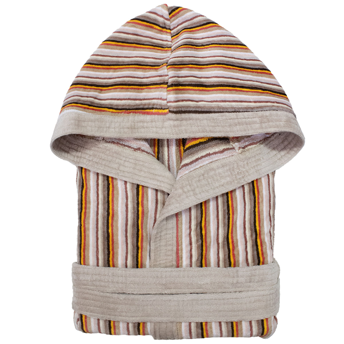 Accappatoio uomo donna in spugna velour cinigliato con cappuccio Jacquard 7126