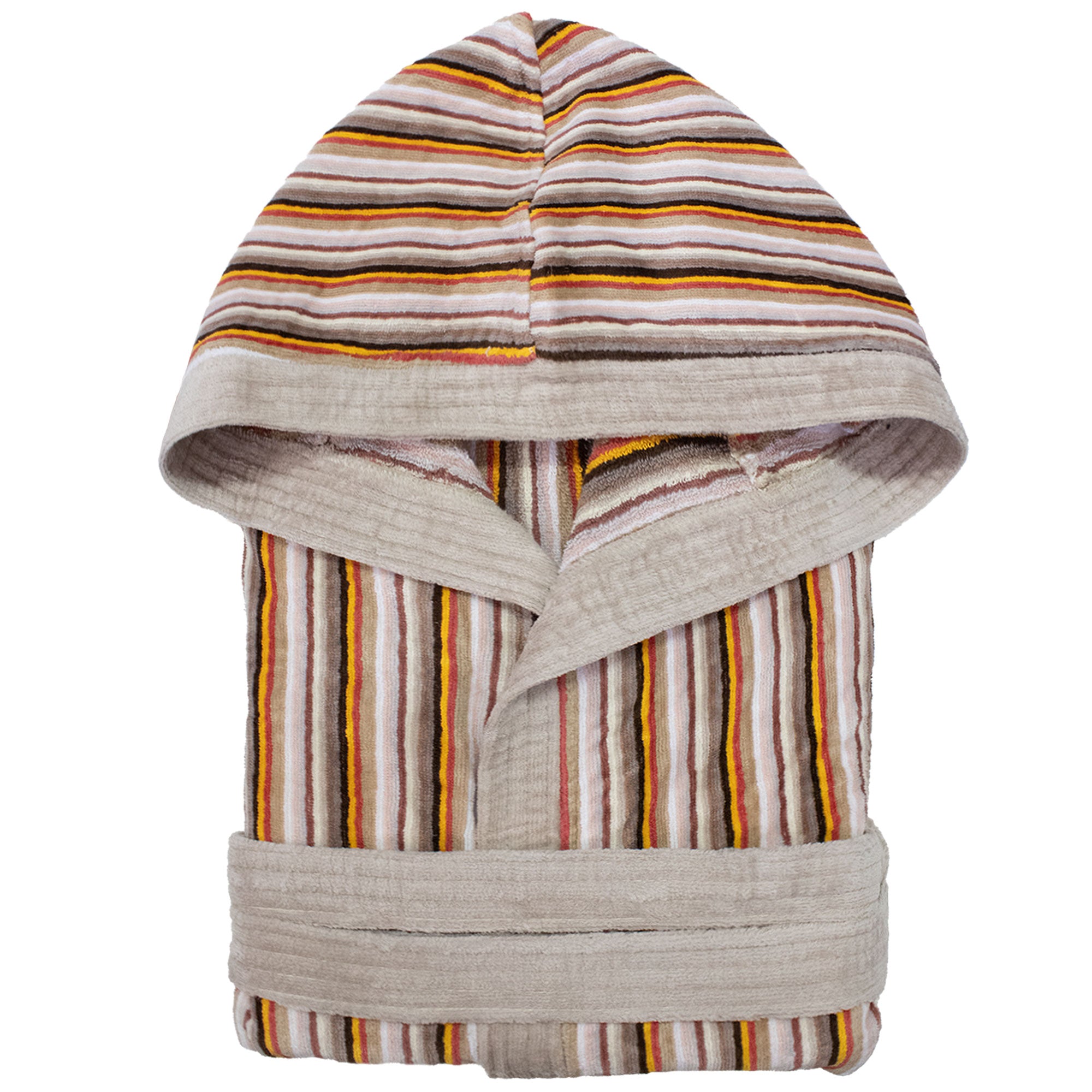 Accappatoio uomo donna in spugna velour cinigliato con cappuccio Jacquard 7126