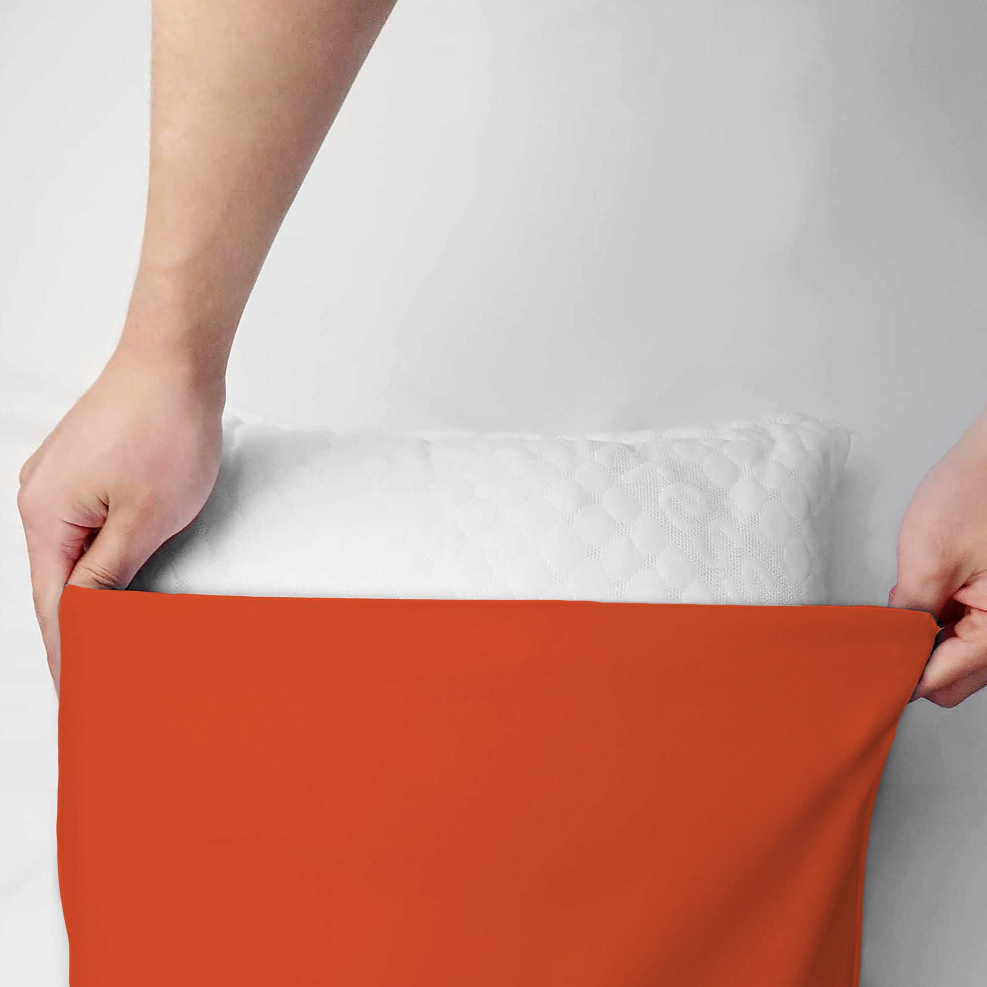 Coppia federe cuscini letto in cotone Copricuscini guanciale in tinta unita 7127