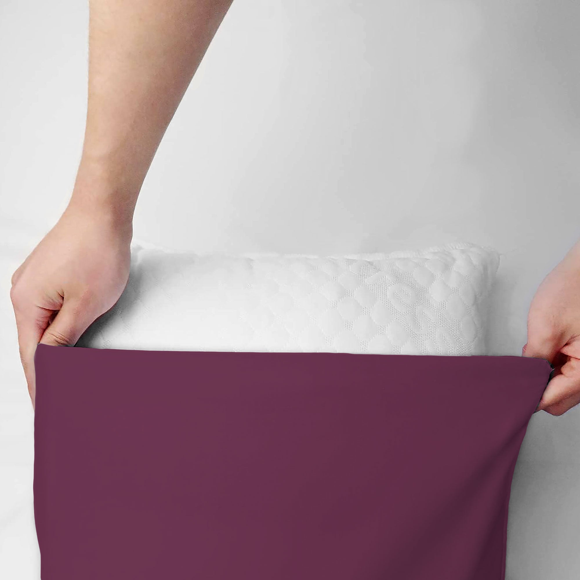 Coppia federe cuscini letto in cotone Copricuscini guanciale in tinta unita 7127
