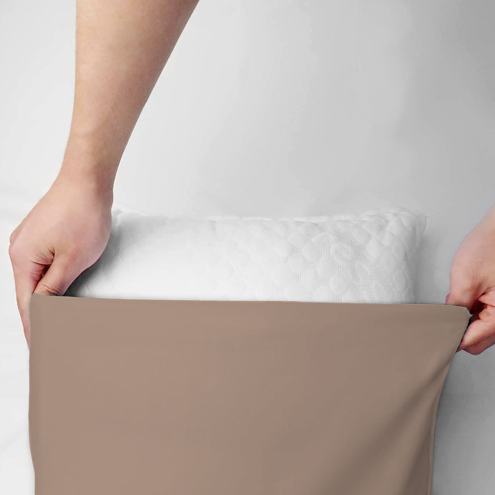 Coppia federe cuscini letto in cotone Copricuscini guanciale in tinta unita 7127