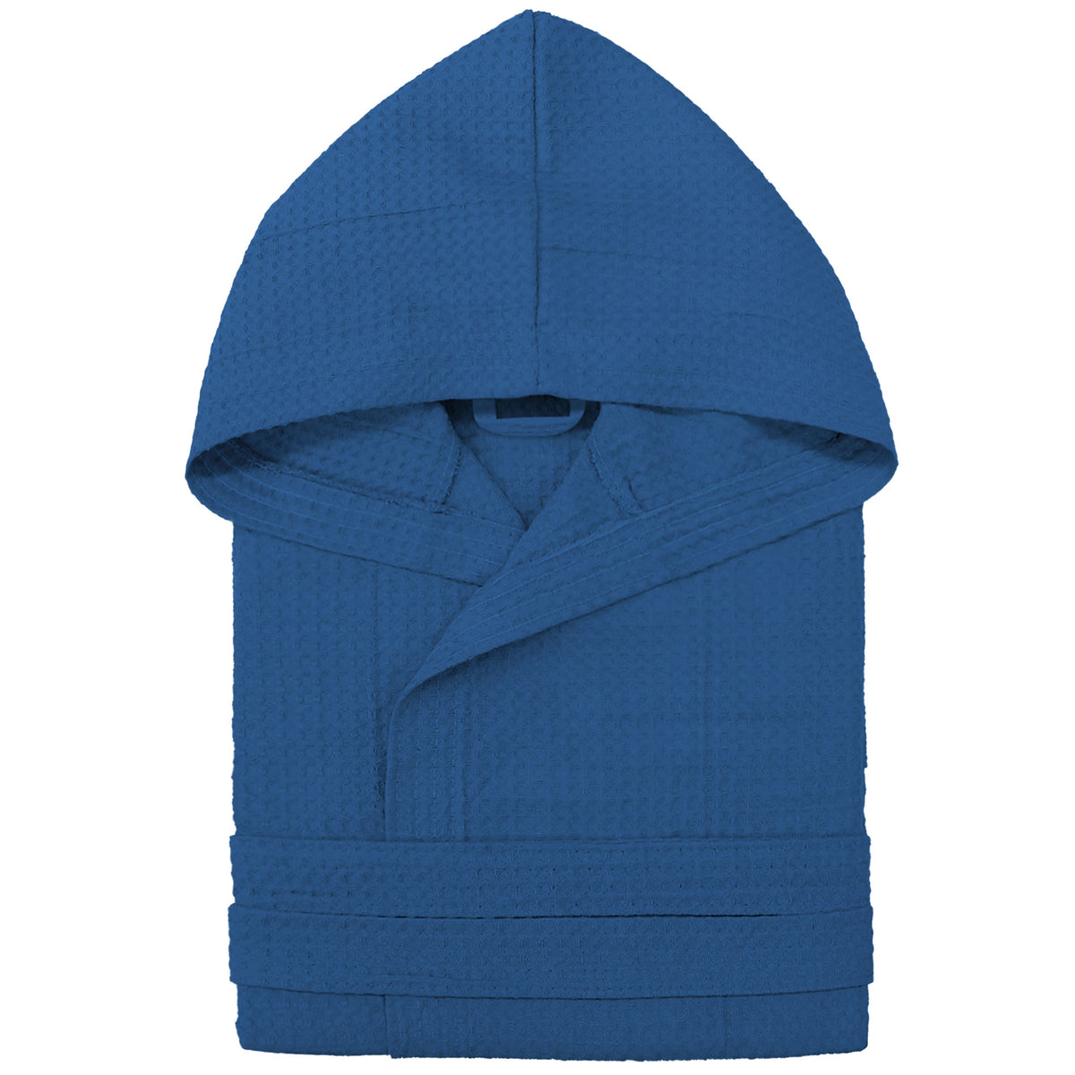 Waffelpiqué-Bademantel Unisex Herren / Damen, leicht mit Kapuze und Taschen Modell 7130