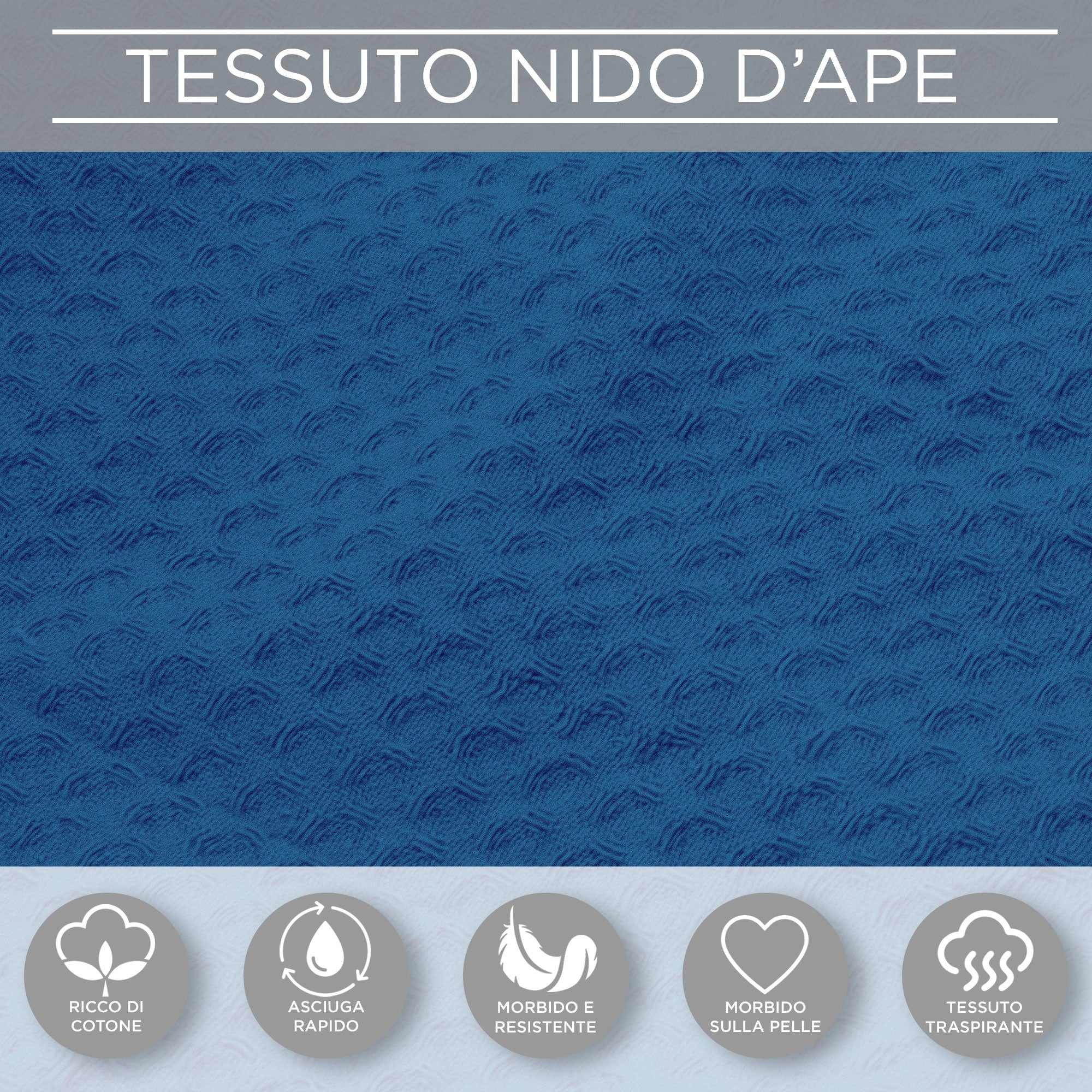 Accappatoio Nido d’Ape Unisex Uomo Donna leggero con Cappuccio e tasche 7130