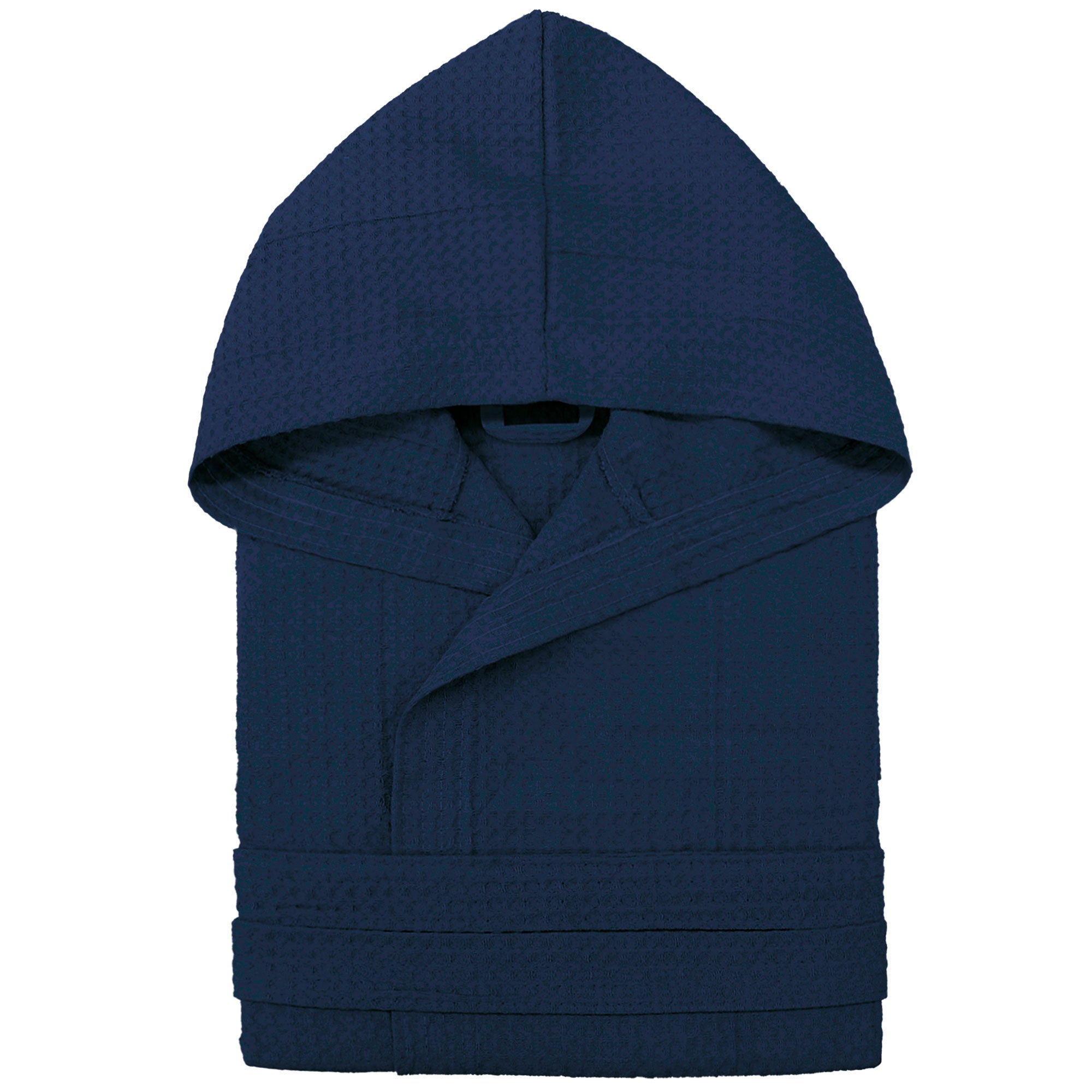 Waffelpiqué-Bademantel Unisex Herren / Damen, leicht mit Kapuze und Taschen Modell 7130