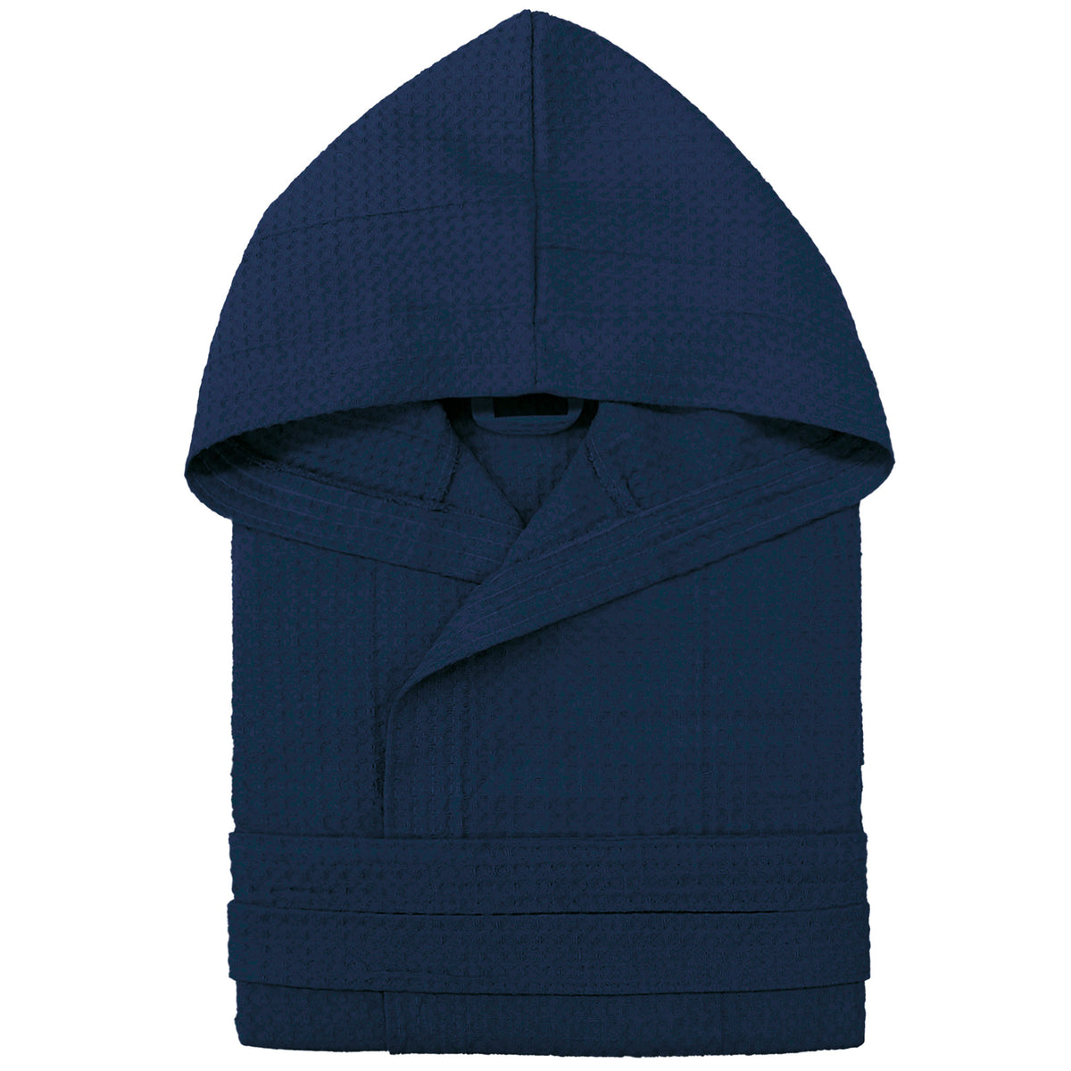 Waffelpiqué-Bademantel Unisex Herren / Damen, leicht mit Kapuze und Taschen Modell 7130