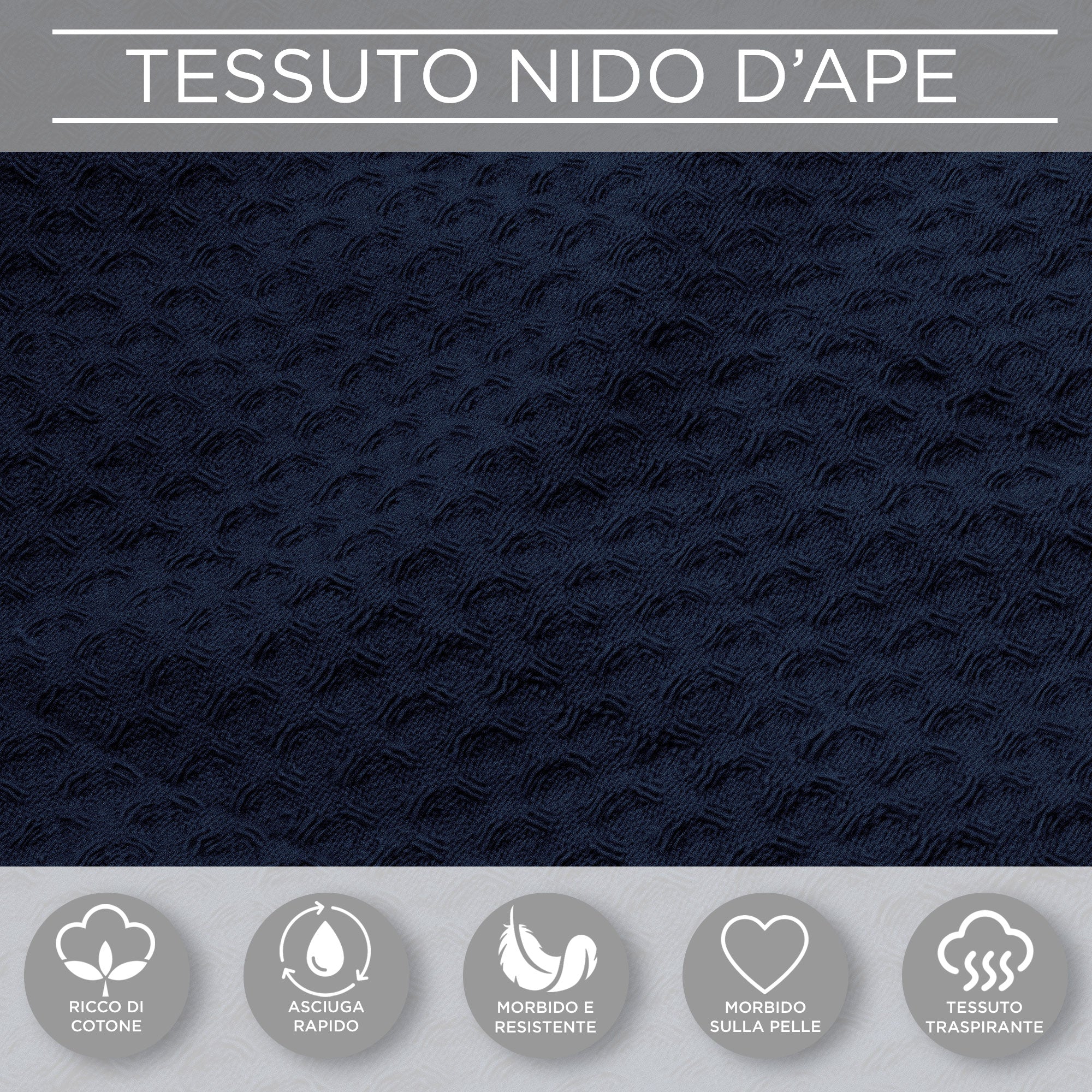 Accappatoio Nido d’Ape Unisex Uomo Donna leggero con Cappuccio e tasche 7130