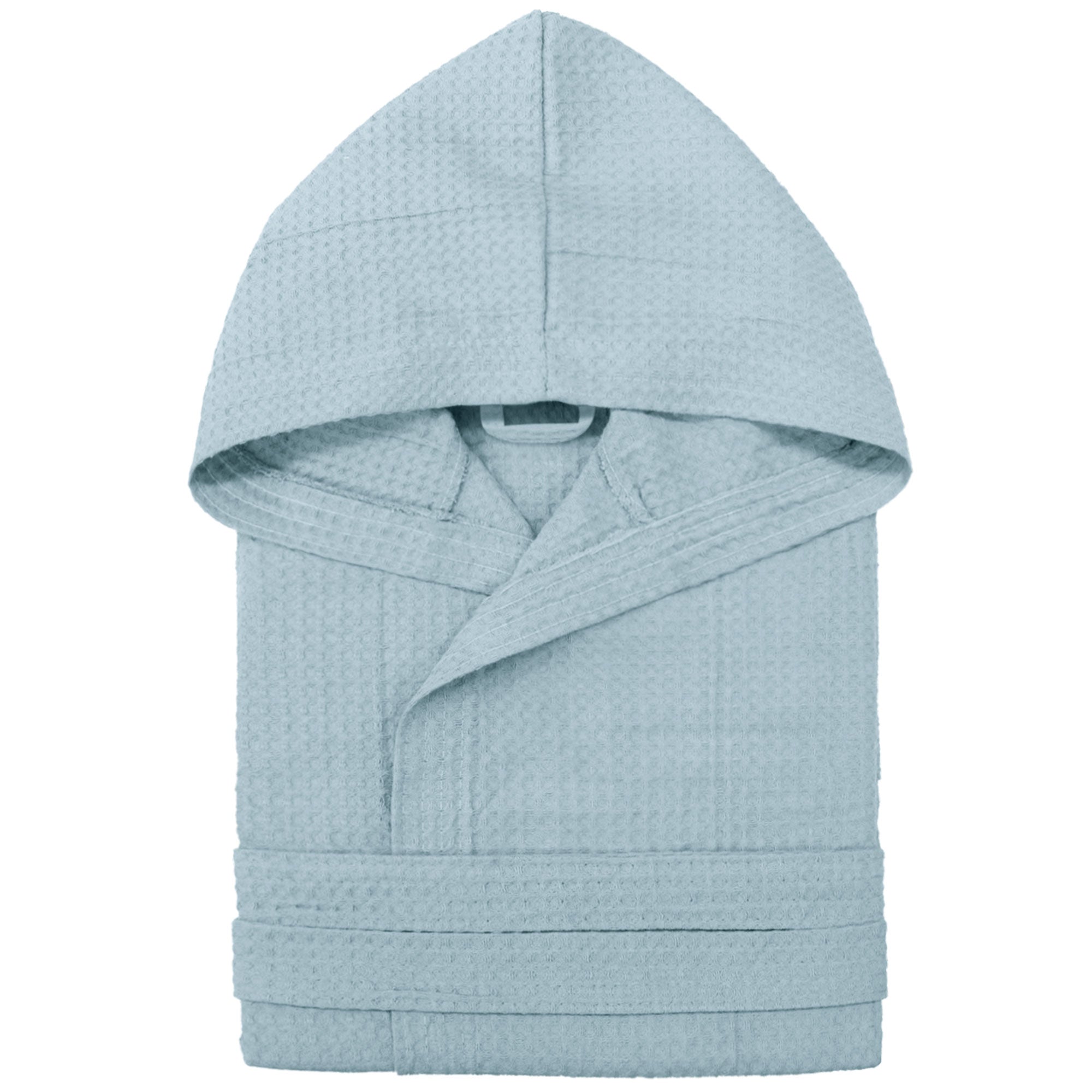 Waffelpiqué-Bademantel Unisex Herren / Damen, leicht mit Kapuze und Taschen Modell 7130