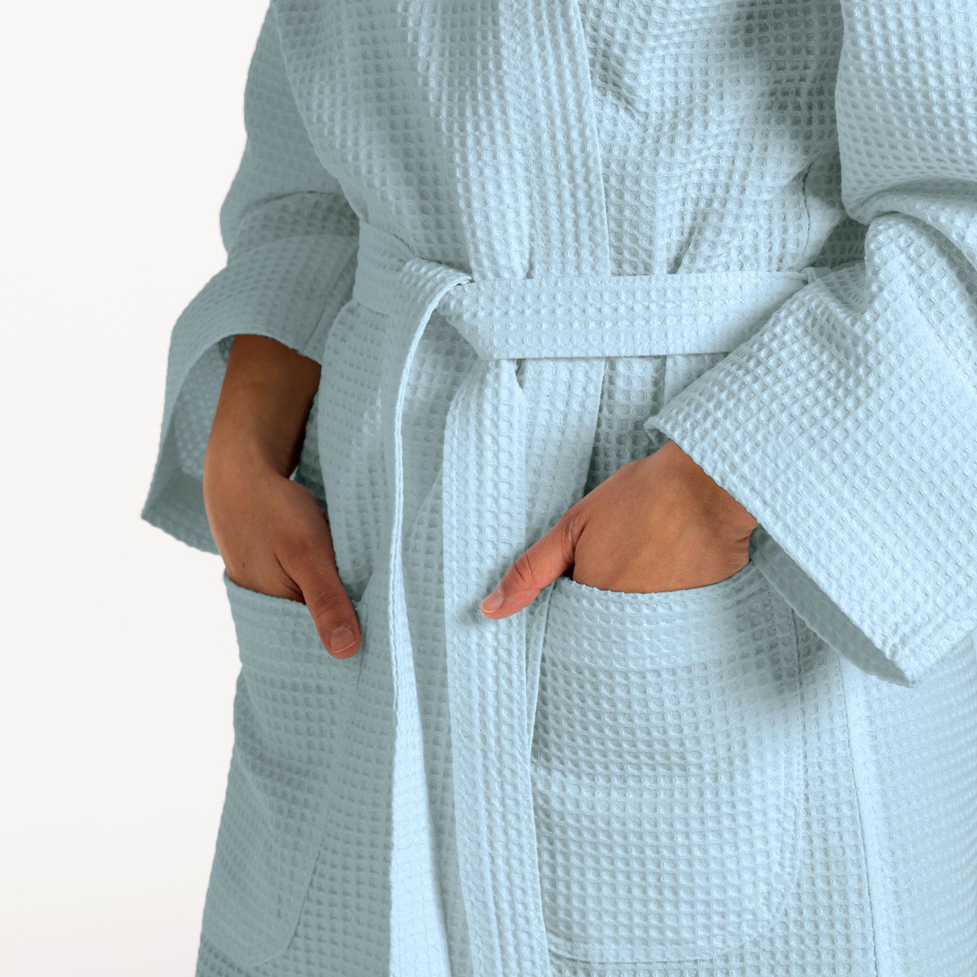 Accappatoio Nido d’Ape Unisex Uomo Donna leggero con Cappuccio e tasche 7130