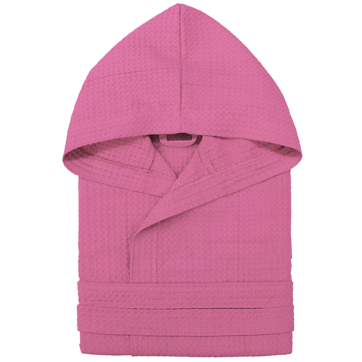 Waffelpiqué-Bademantel Unisex Herren / Damen, leicht mit Kapuze und Taschen Modell 7130