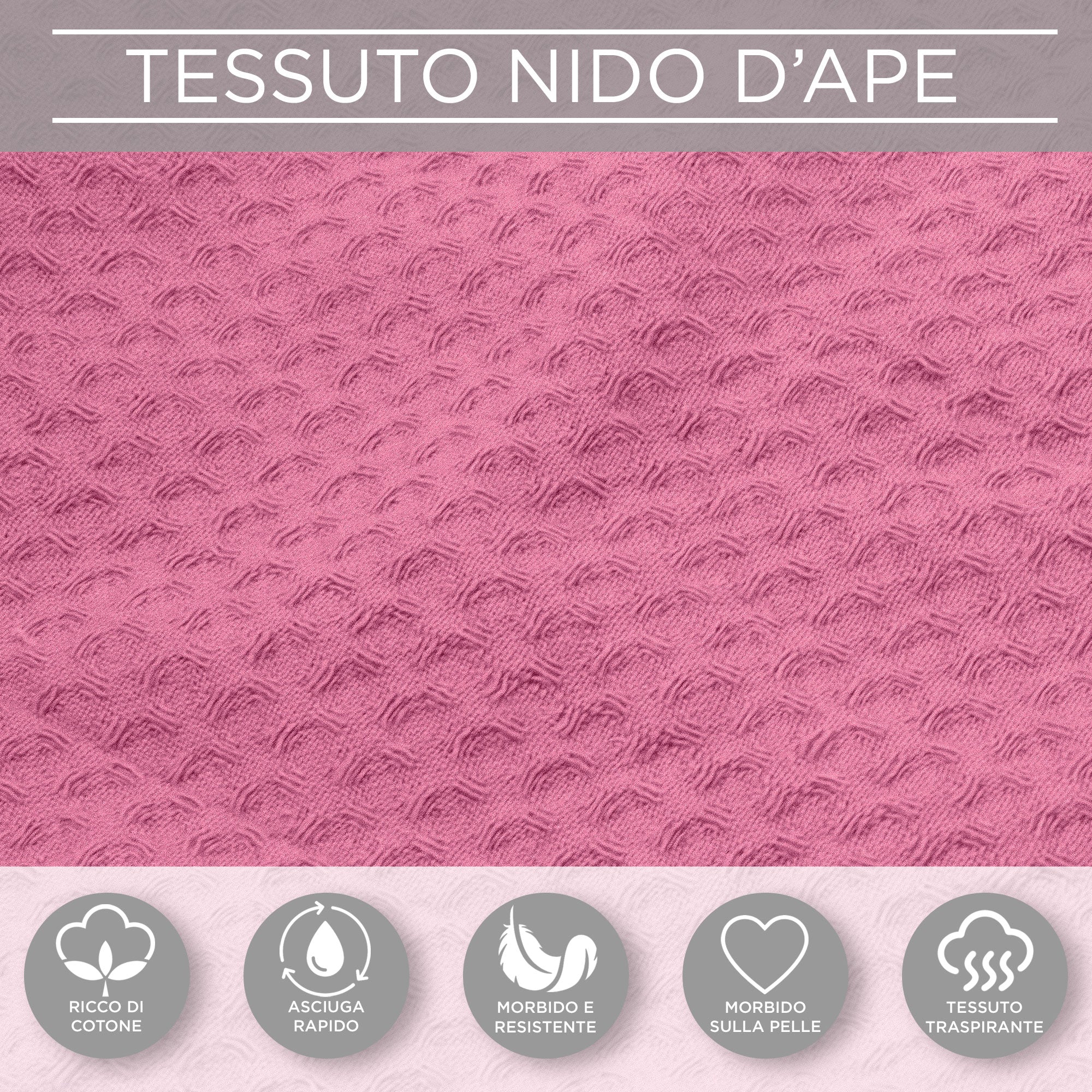 Accappatoio Nido d’Ape Unisex Uomo Donna leggero con Cappuccio e tasche 7130