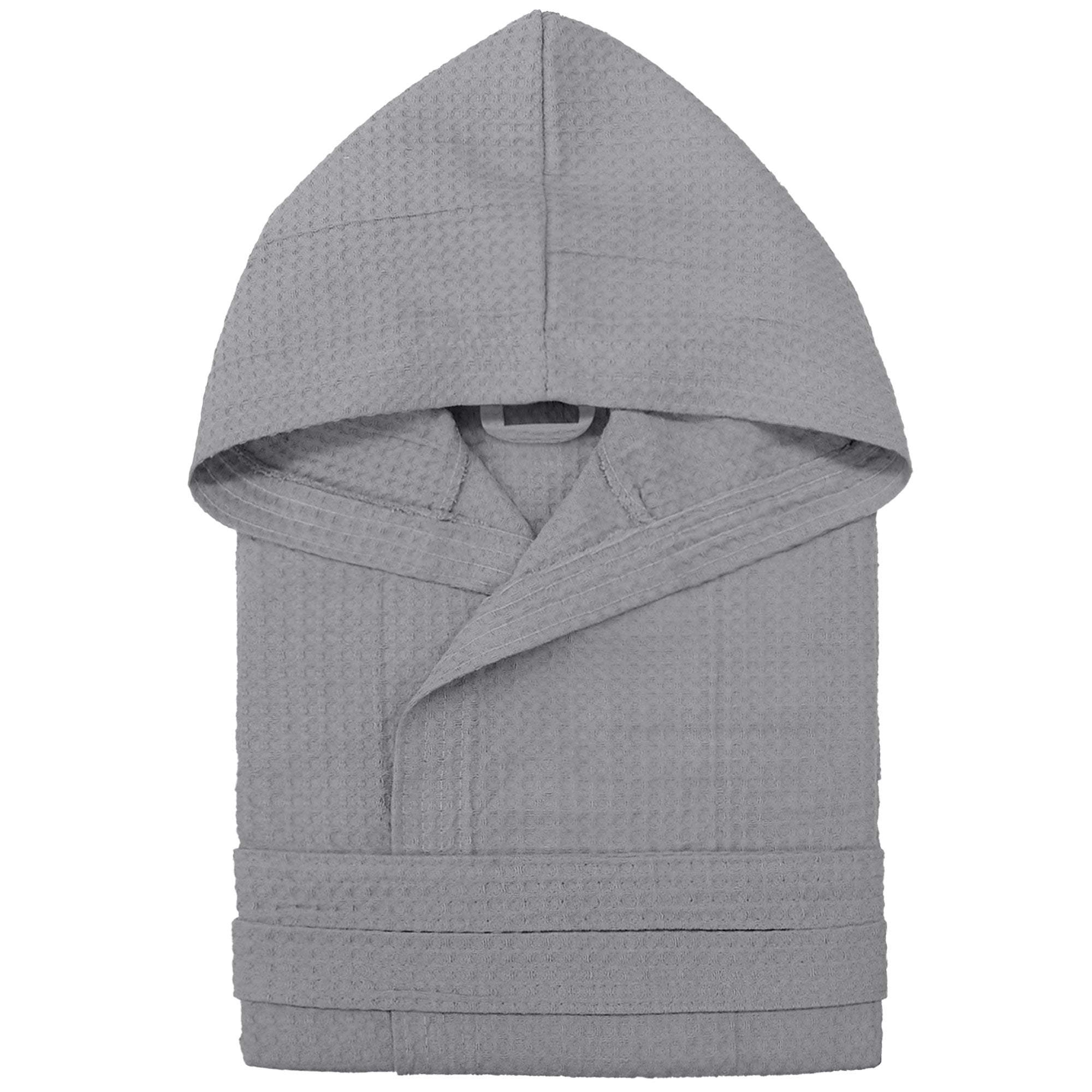 Waffelpiqué-Bademantel Unisex Herren / Damen, leicht mit Kapuze und Taschen Modell 7130