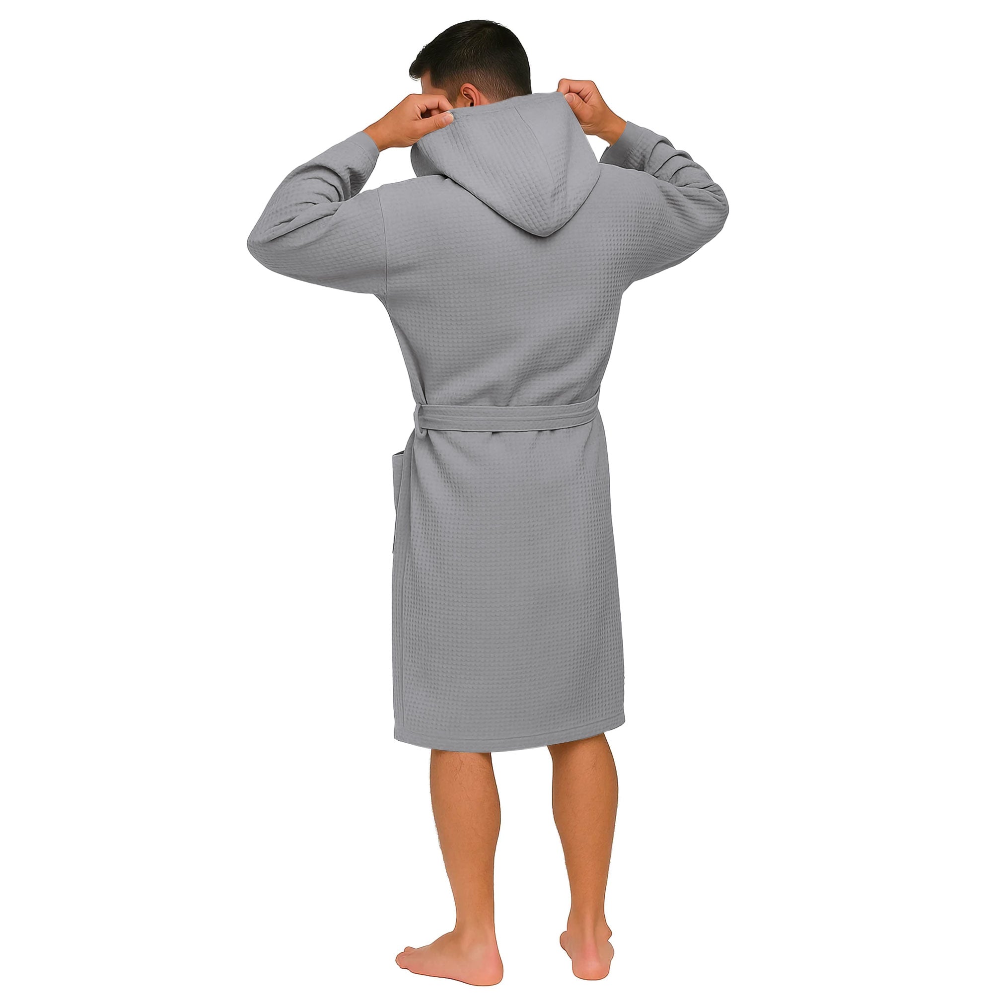 Accappatoio Nido d’Ape Unisex Uomo Donna leggero con Cappuccio e tasche 7130