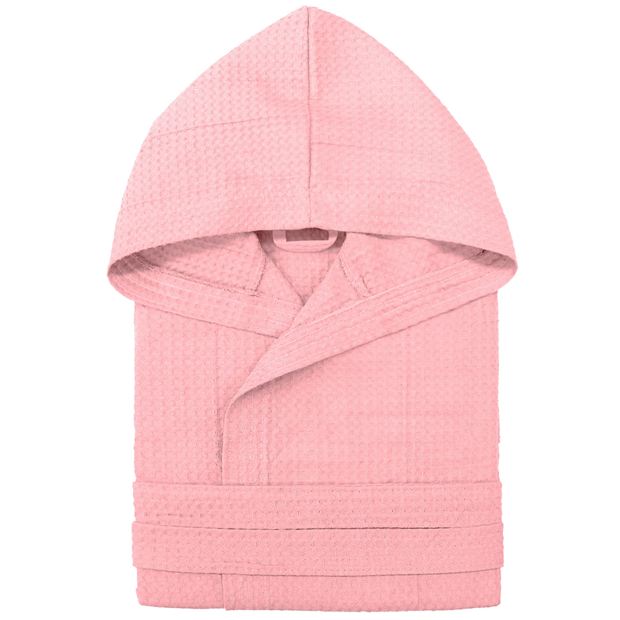Waffelpiqué-Bademantel Unisex Herren / Damen, leicht mit Kapuze und Taschen Modell 7130