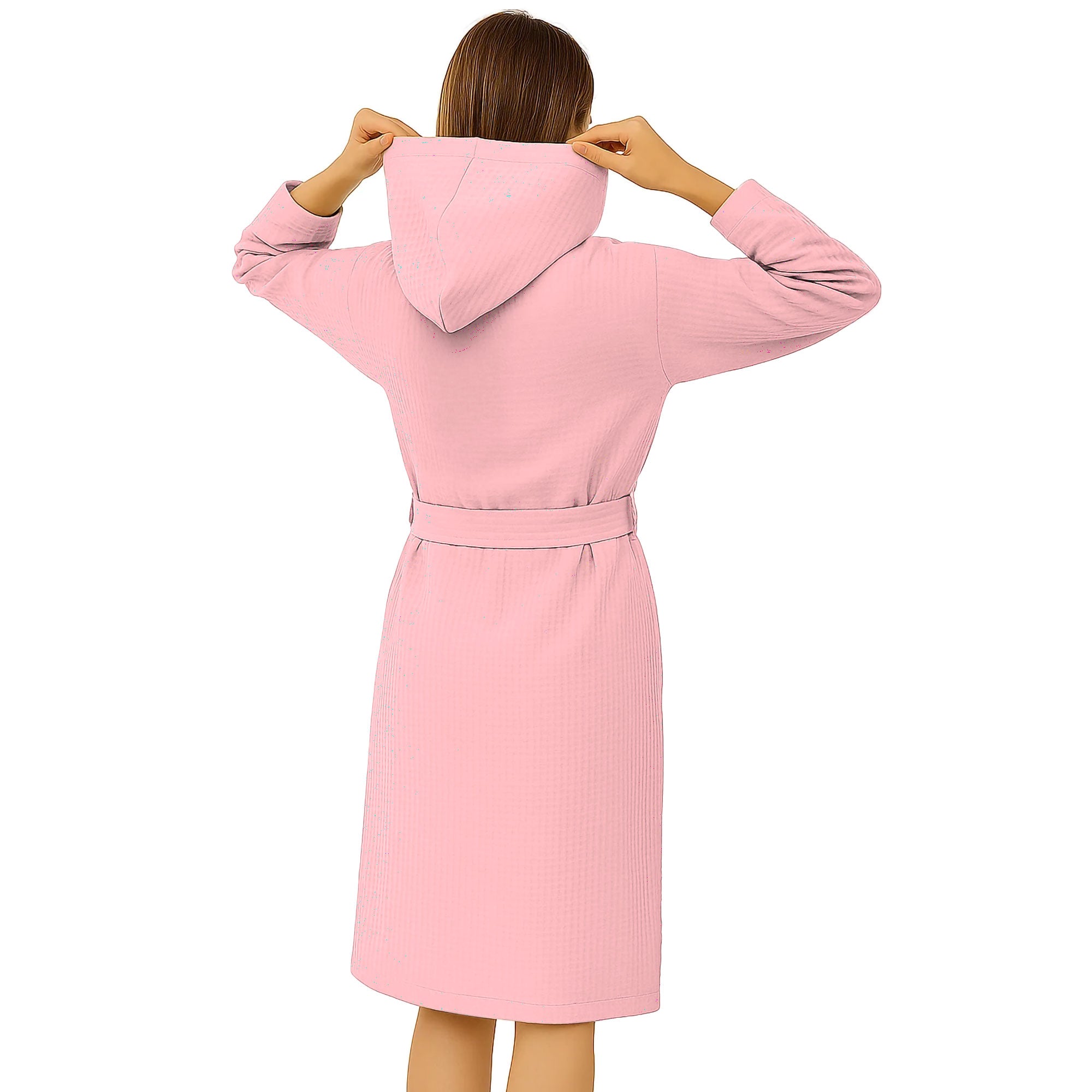 Accappatoio Nido d’Ape Unisex Uomo Donna leggero con Cappuccio e tasche 7130