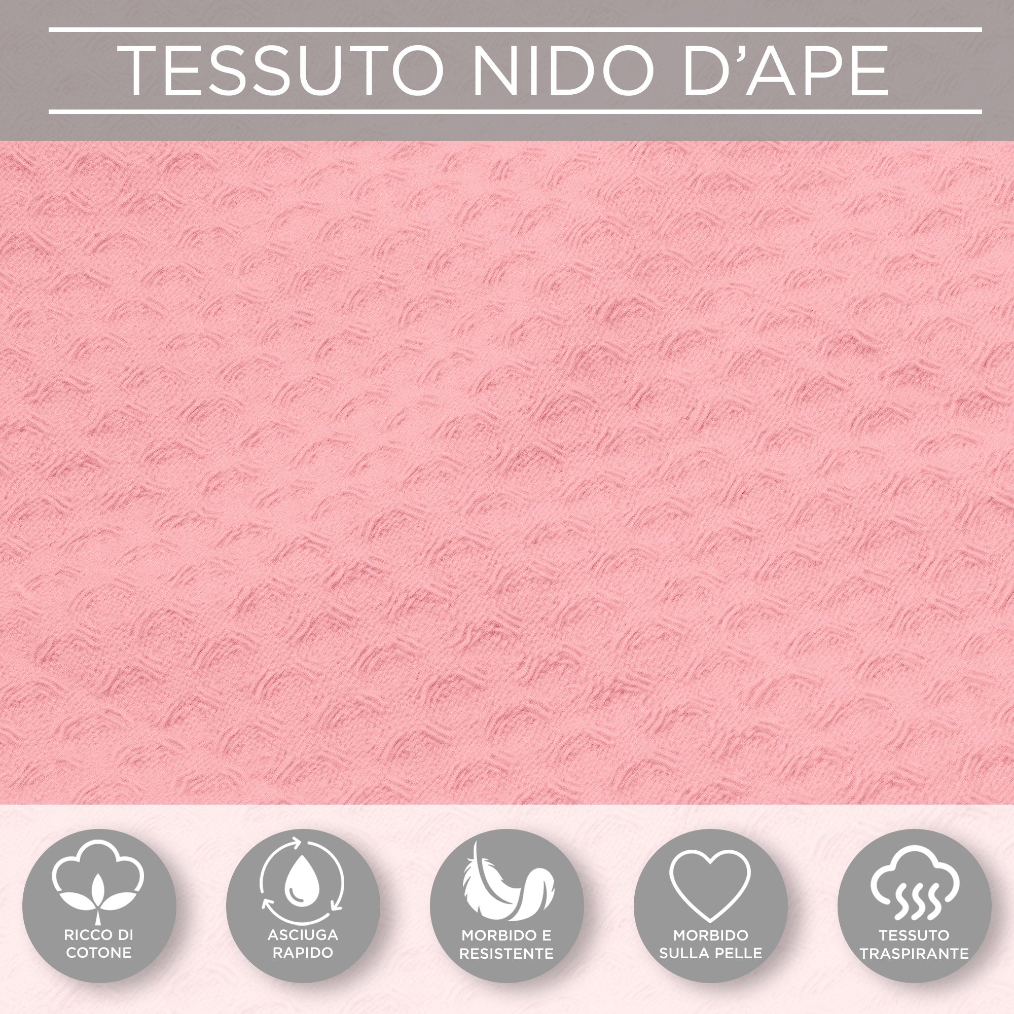 Accappatoio Nido d’Ape Unisex Uomo Donna leggero con Cappuccio e tasche 7130