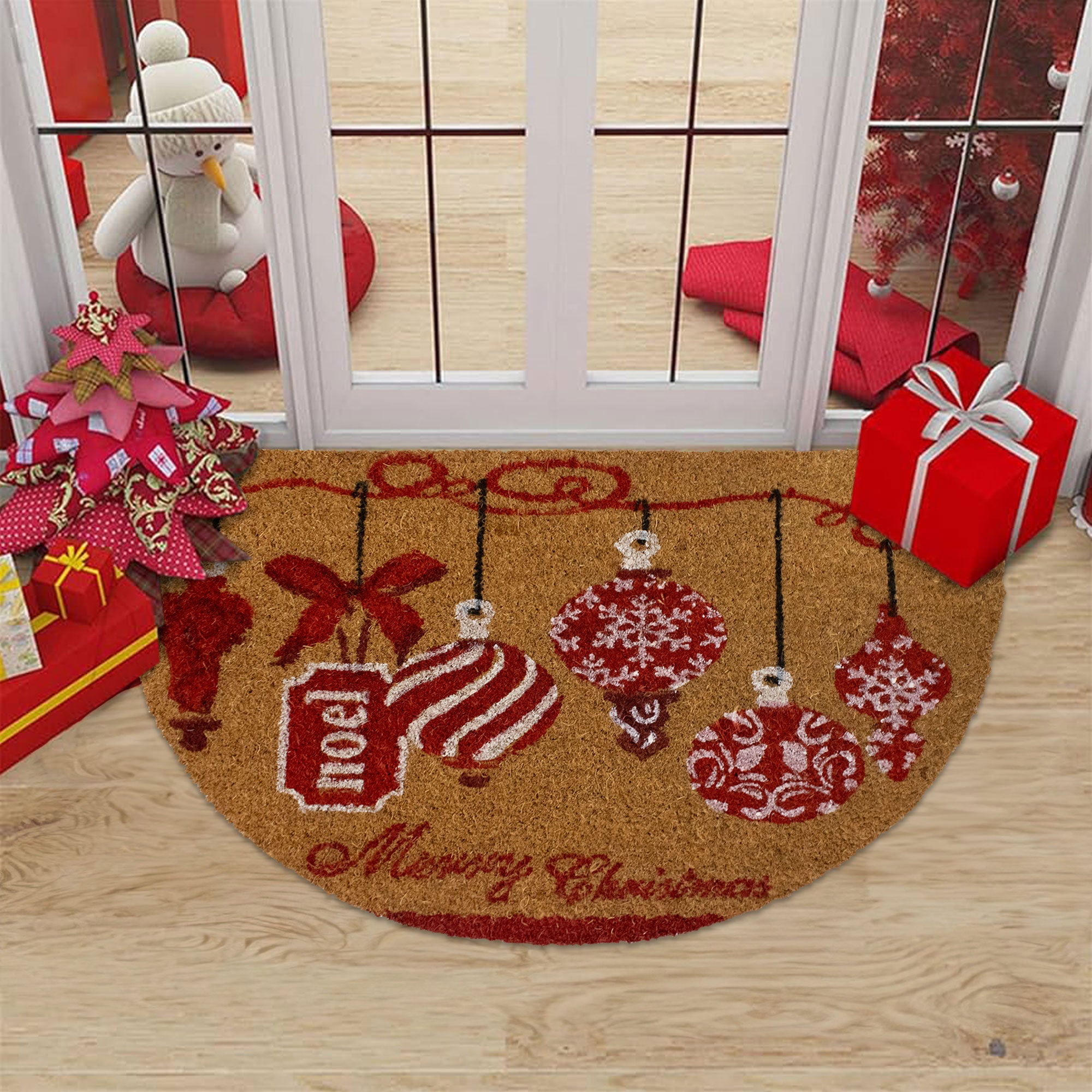 Tappeto zerbino natalizio in cocco stampato antiscivolo 40x60 cm Natale 7131