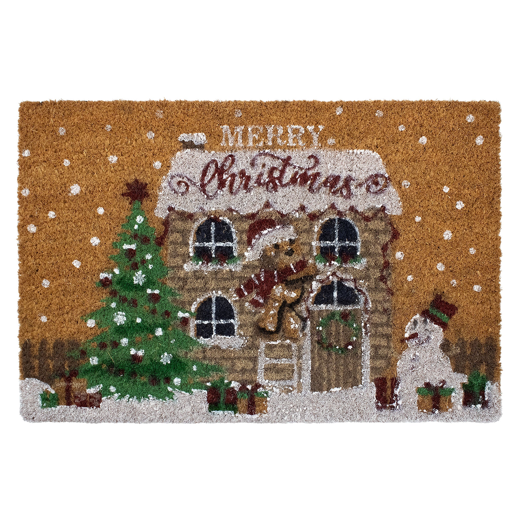 Tappeto zerbino natalizio in cocco stampato antiscivolo 40x60 cm Natale 7131