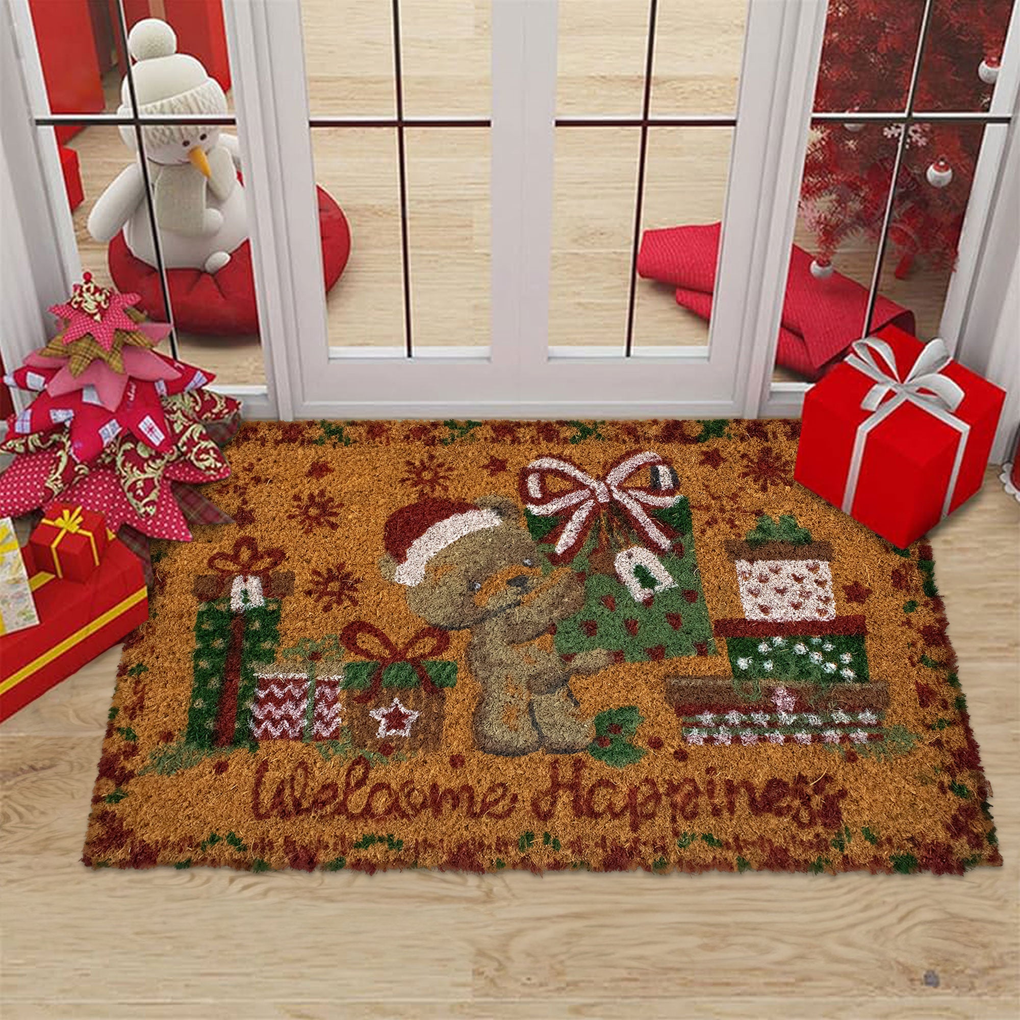 Tappeto zerbino natalizio in cocco stampato antiscivolo 40x60 cm Natale 7131