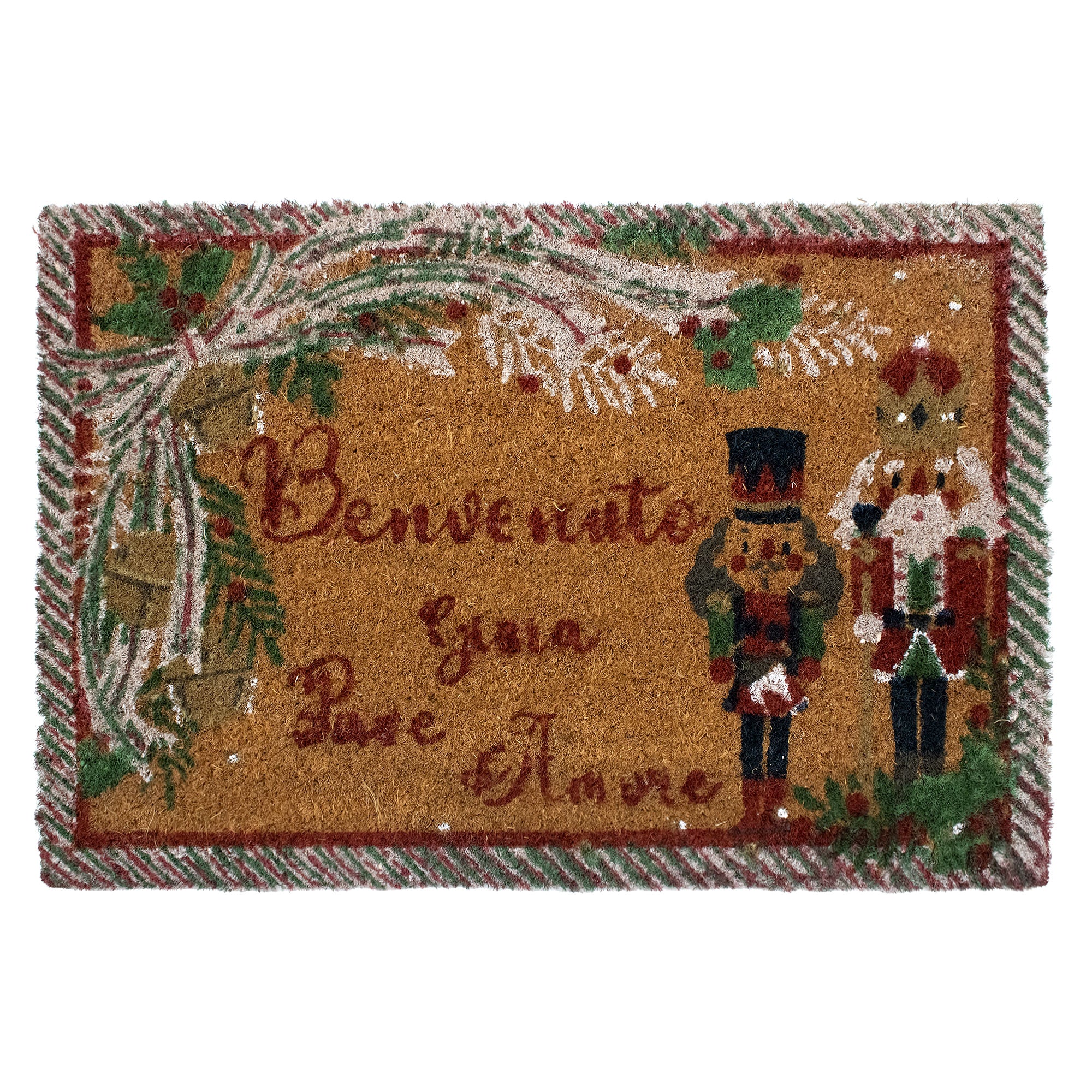Tappeto zerbino natalizio in cocco stampato antiscivolo 40x60 cm Natale 7131