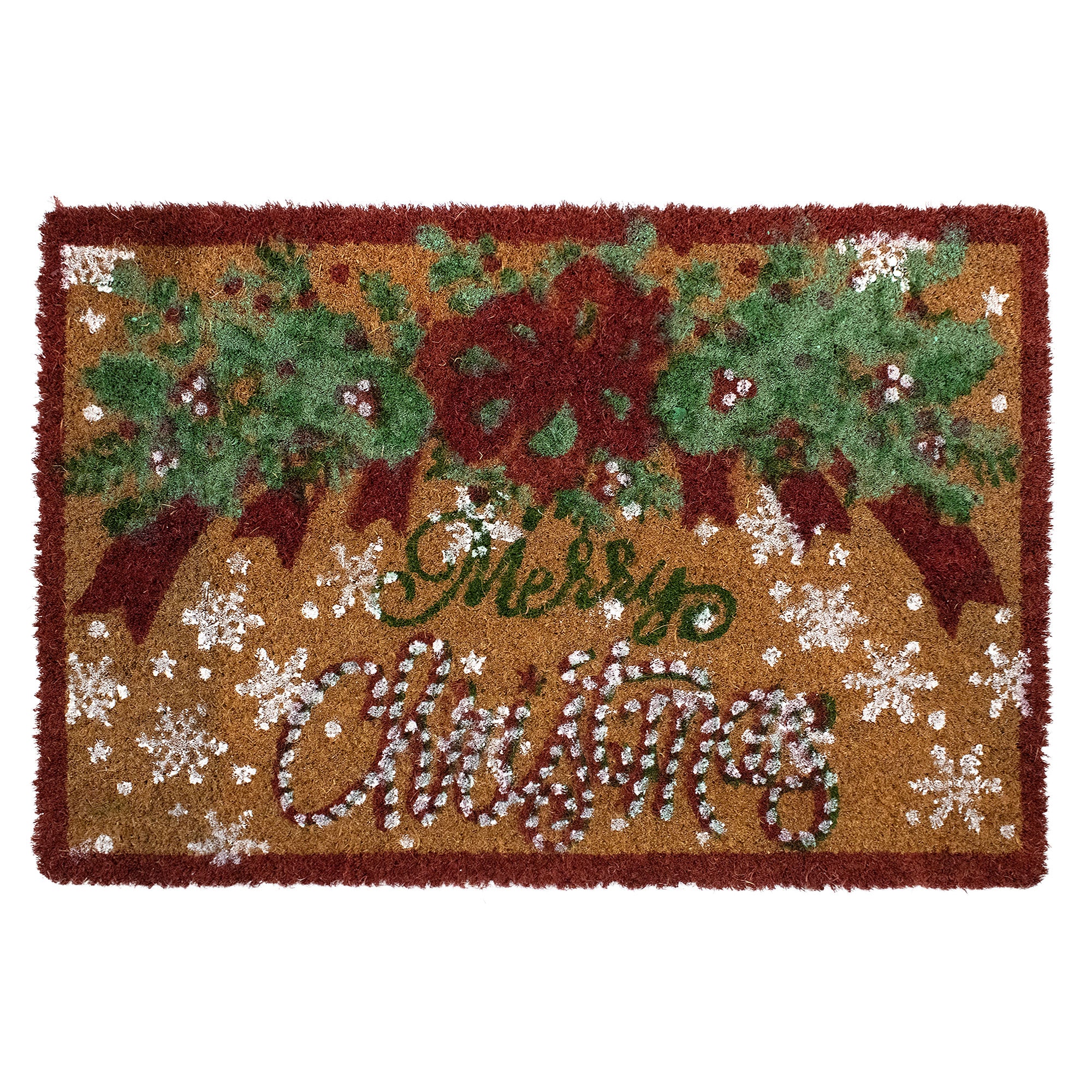 Tappeto zerbino natalizio in cocco stampato antiscivolo 40x60 cm Natale 7131