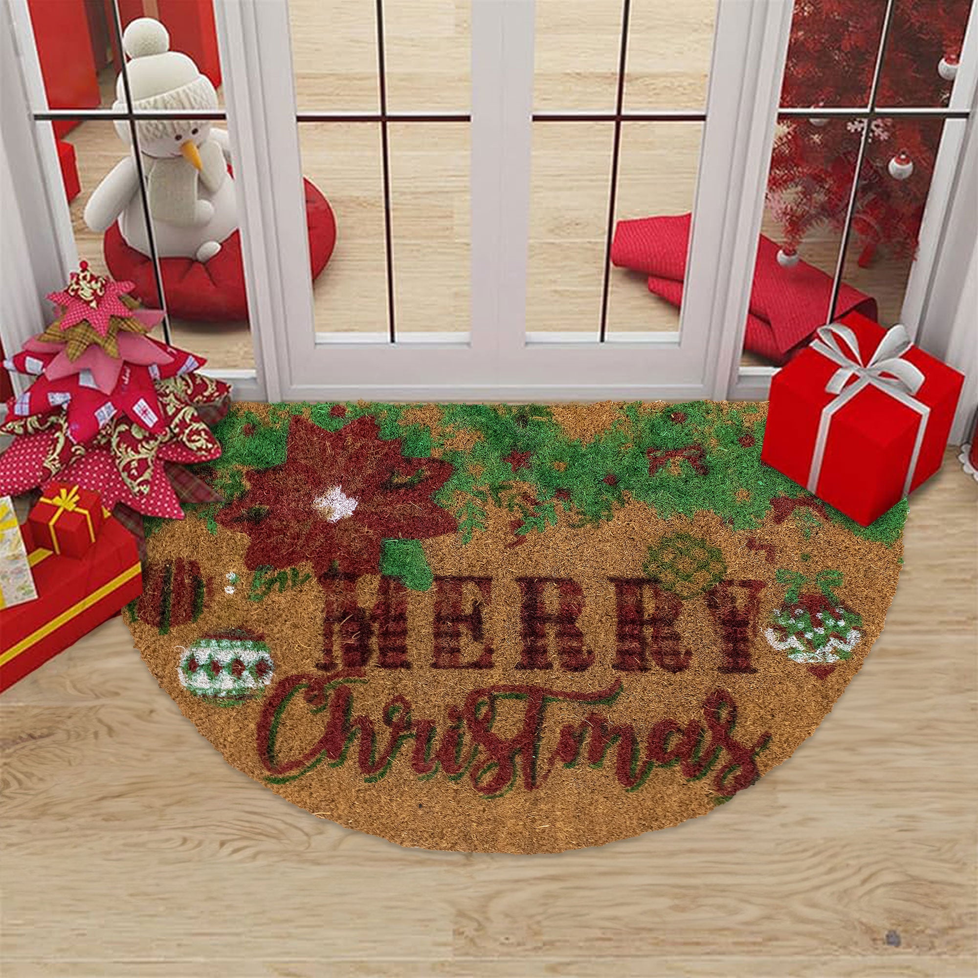 Tappeto zerbino natalizio in cocco stampato antiscivolo 40x60 cm Natale 7131