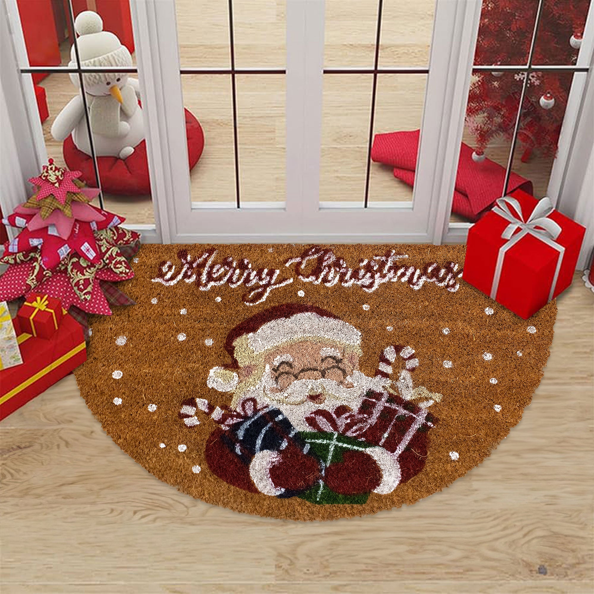 Tappeto zerbino natalizio in cocco stampato antiscivolo 40x60 cm Natale 7131