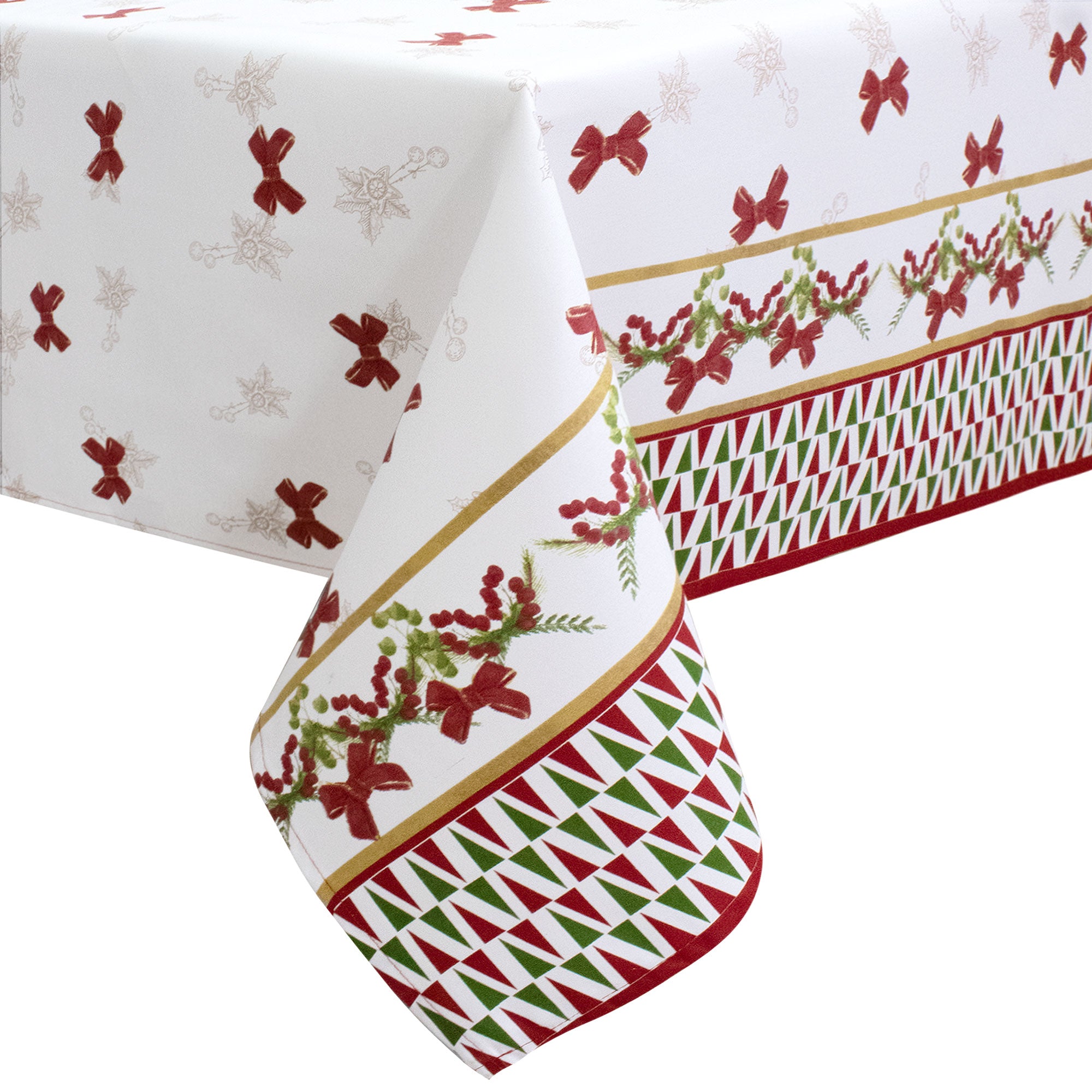 Tovaglia Natalizia in Rasatello Made in Italy Decoro Natale varie misure 7132