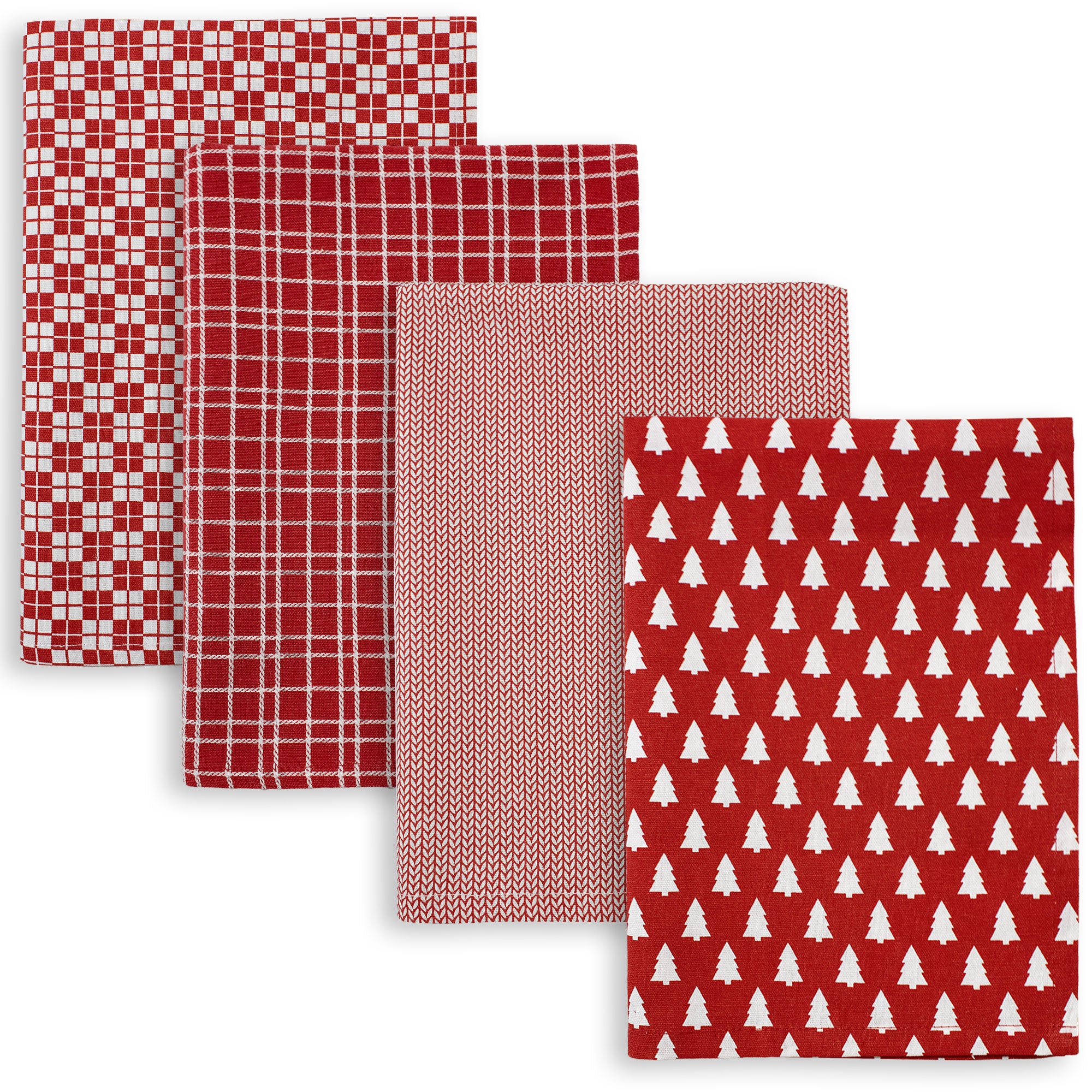 Set Strofinacci Natalizi Canovacci cotone 4 Pezzi Decoro Natale Idea Regalo 7134