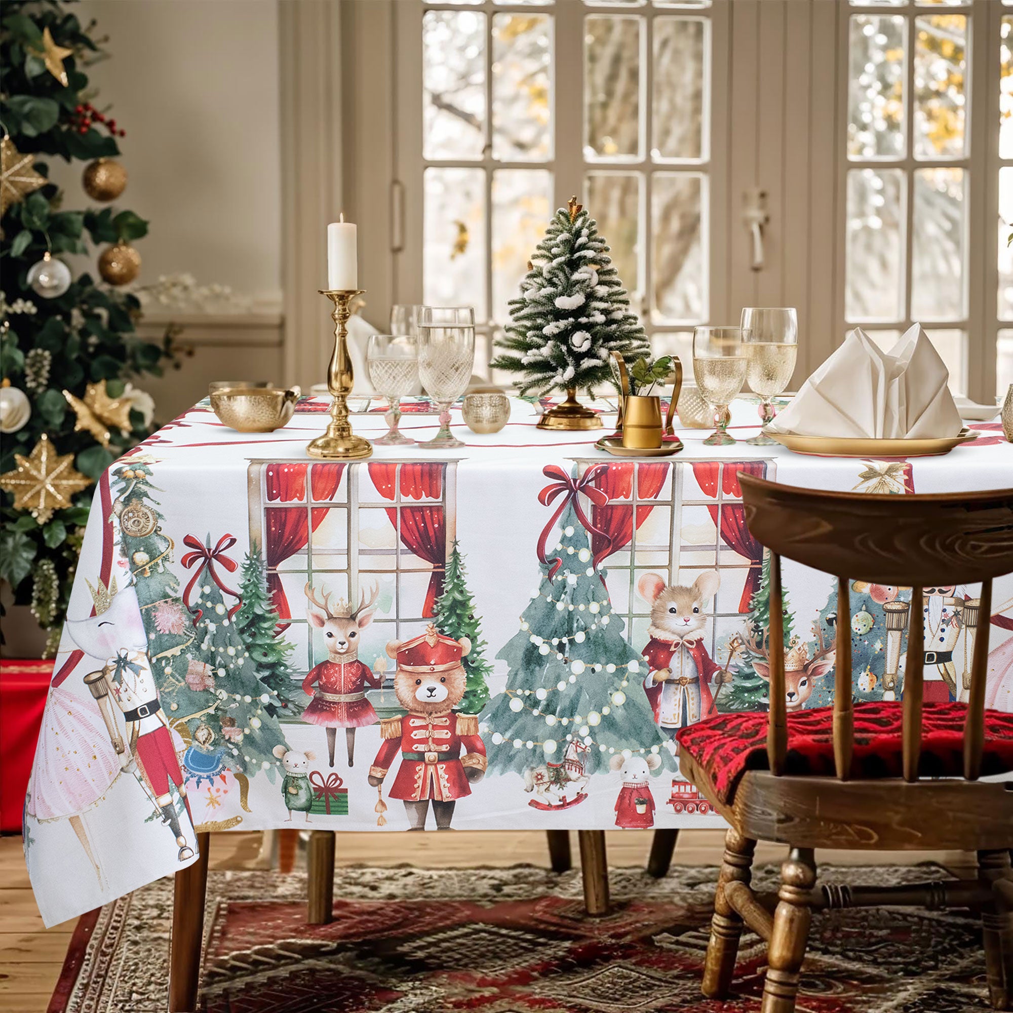 Tovaglia Natalizia stampa Digitale copritavolo Decoro Natale varie misure 7141