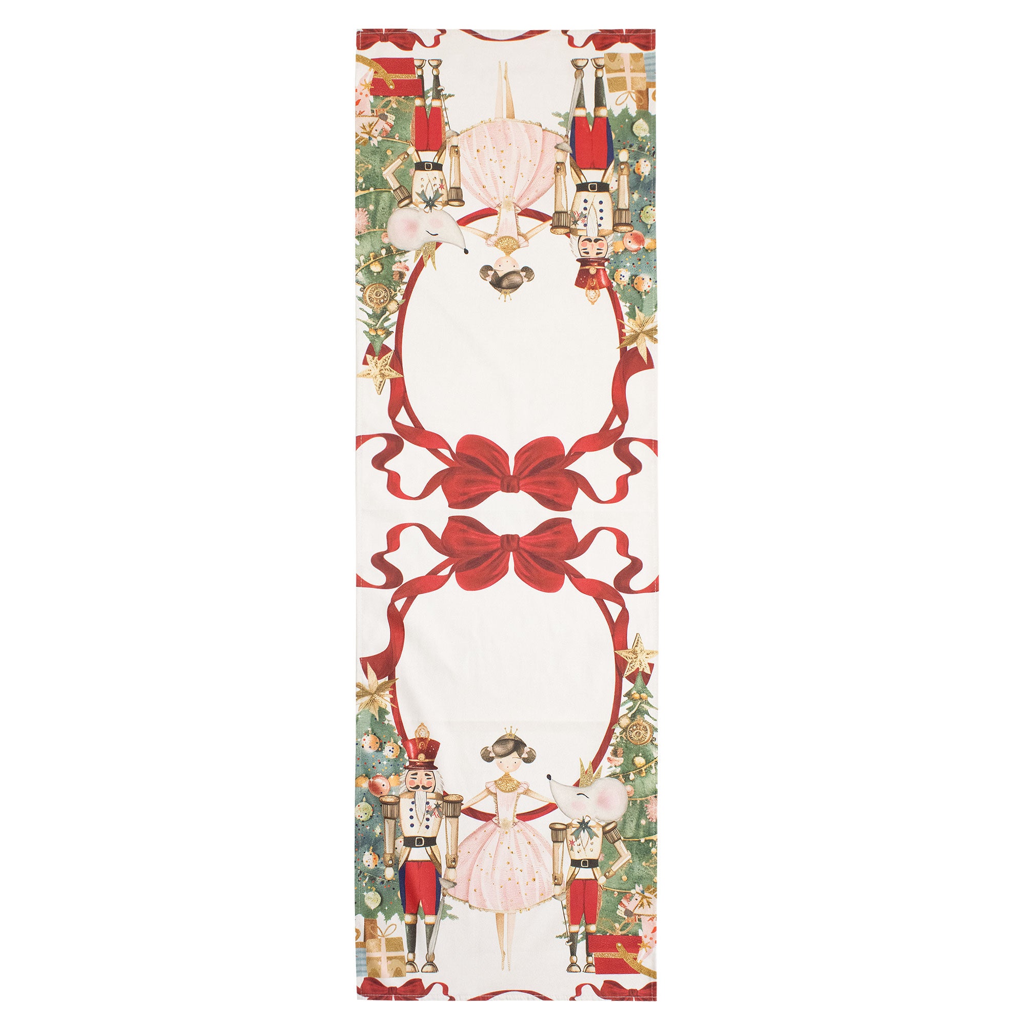 Runner natalizio da tavolo Cotone decorazioni Centrotavola Natale Odette 7145