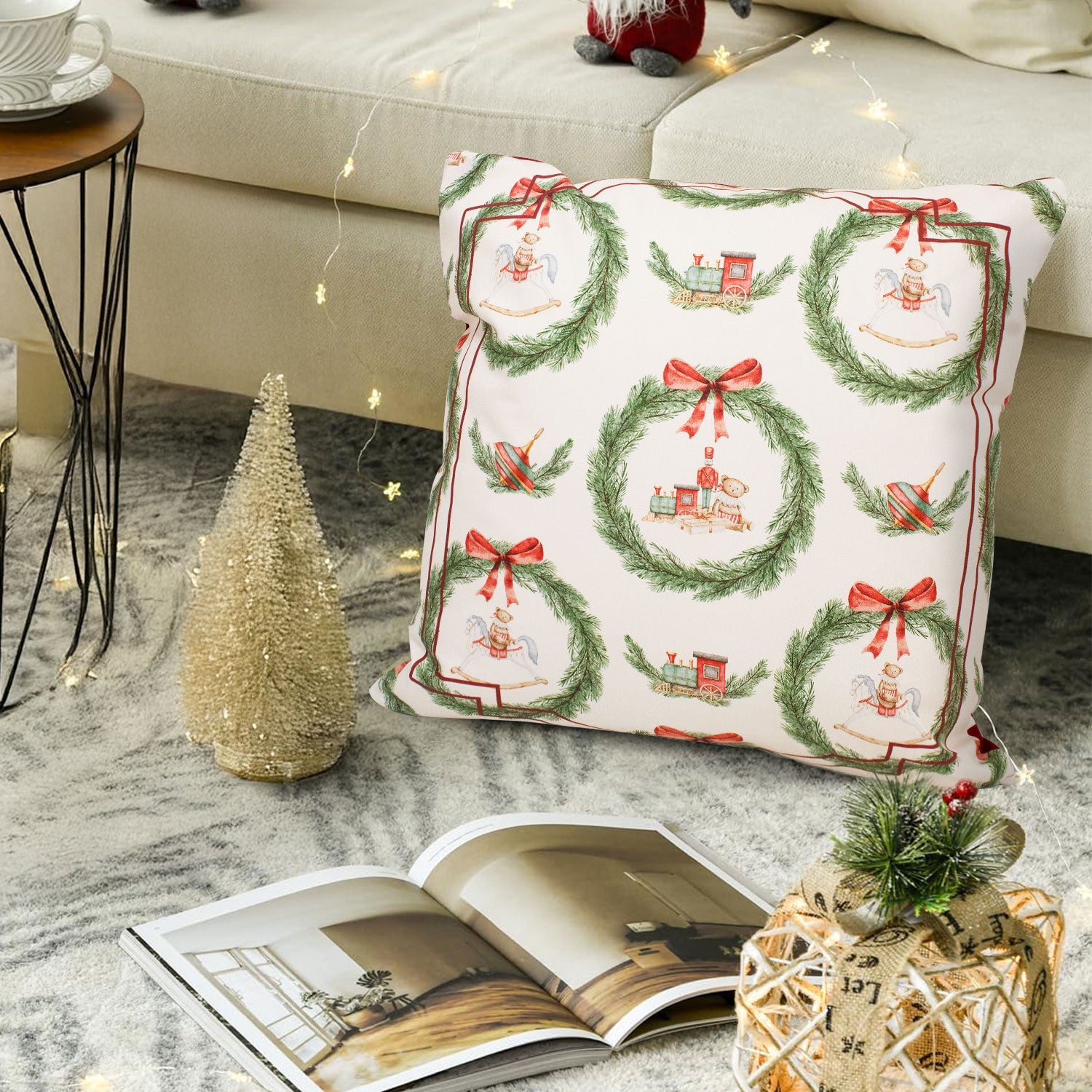 Cuscino arredo natalizio in Cotone addobbi decori Natale Dondolo 7146