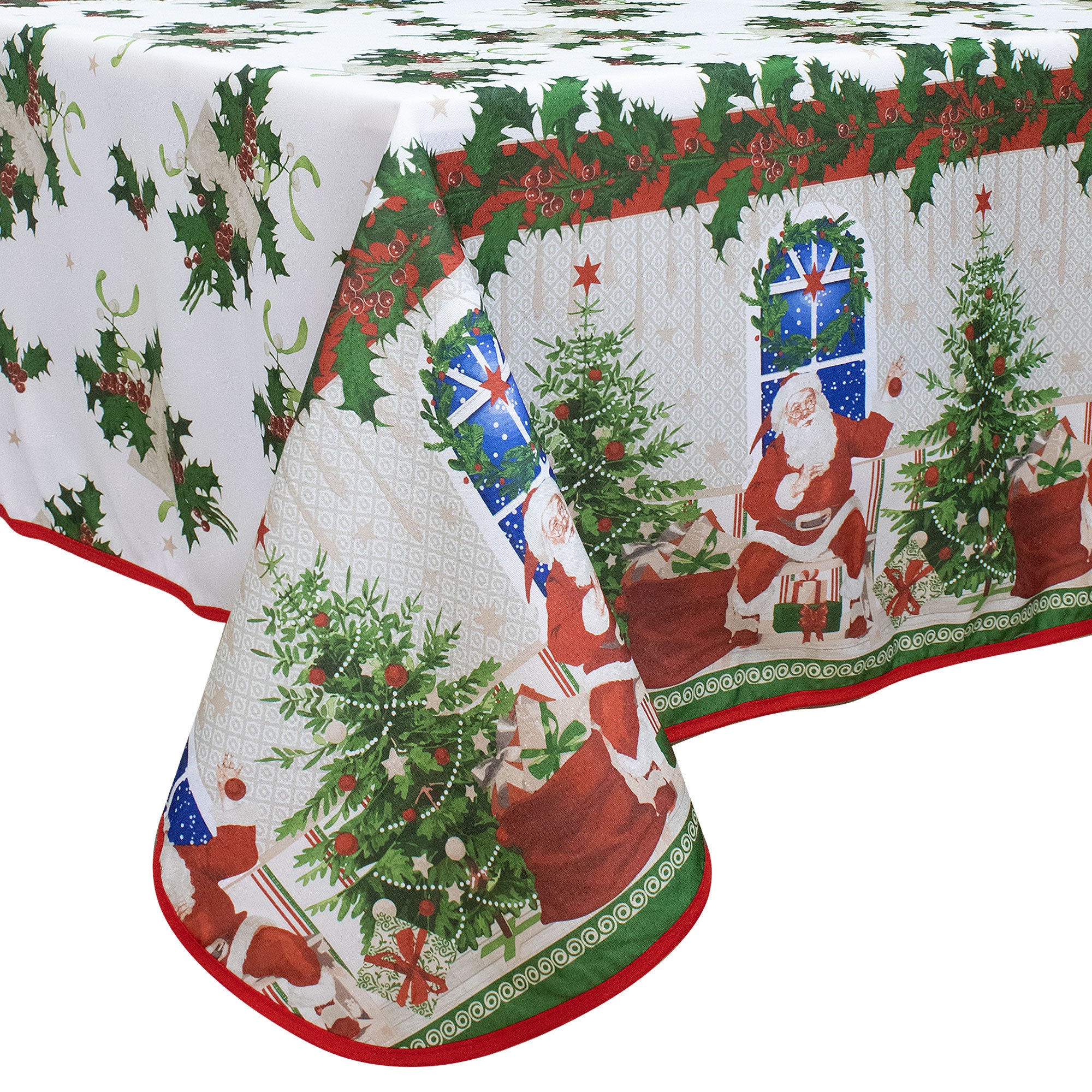 Tovaglia Natalizia antimacchia no stiro Copritavolo Natale varie misure 7155