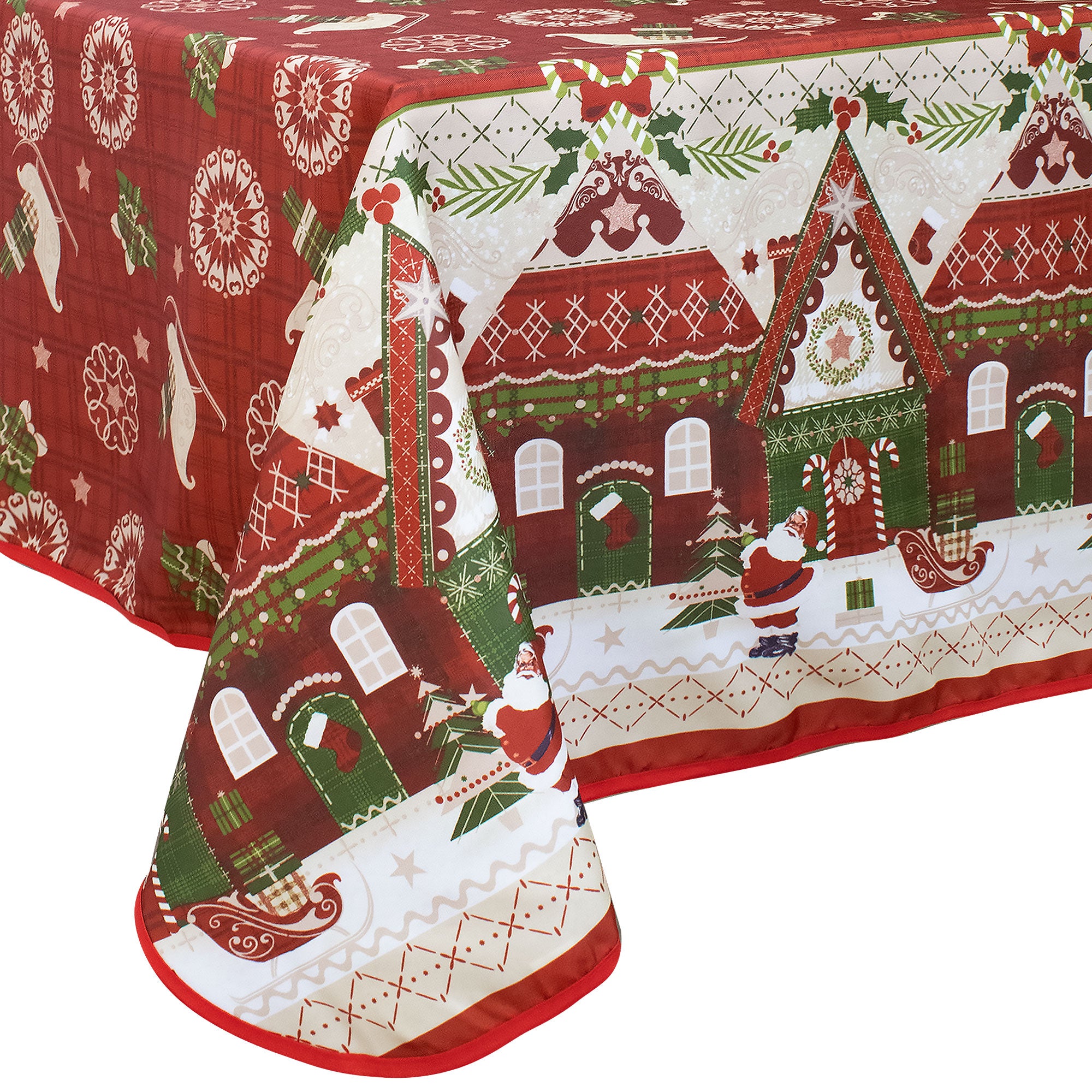 Tovaglia Natalizia antimacchia no stiro Copritavolo Natale varie misure 7155