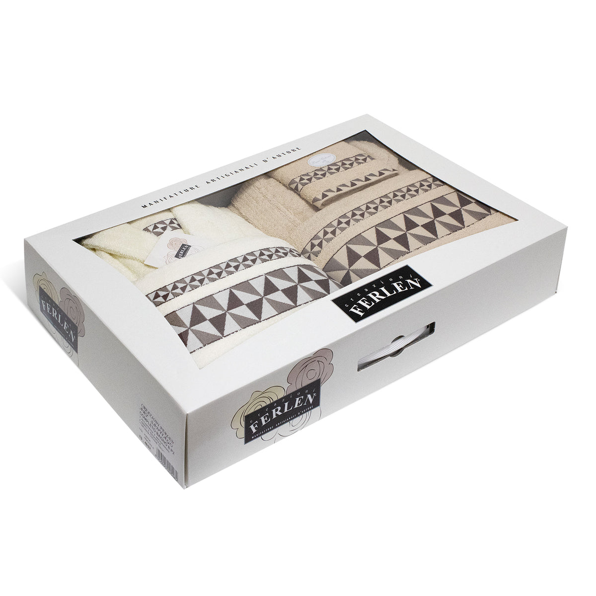 Completo bagno asciugamani accappatoi set uomo donna in spugna di cotone 7156
