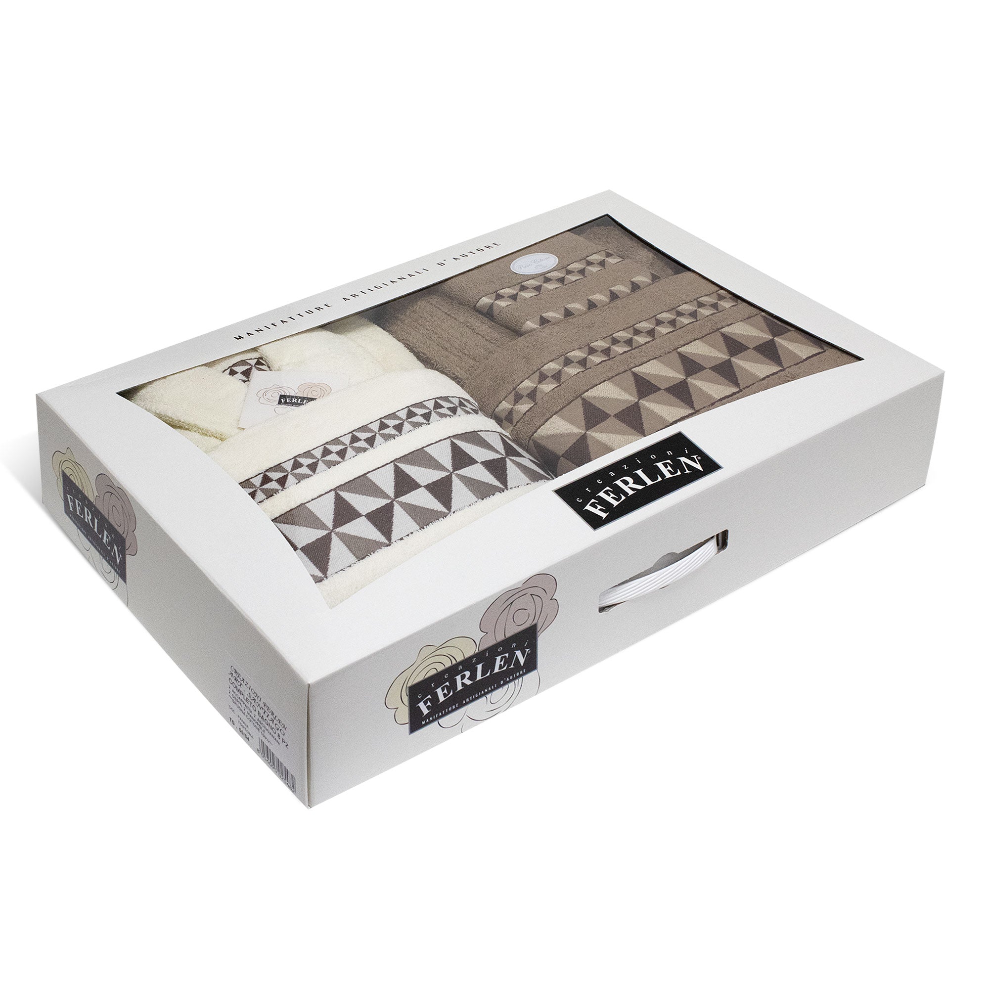 Completo bagno asciugamani accappatoi set uomo donna in spugna di cotone 7156