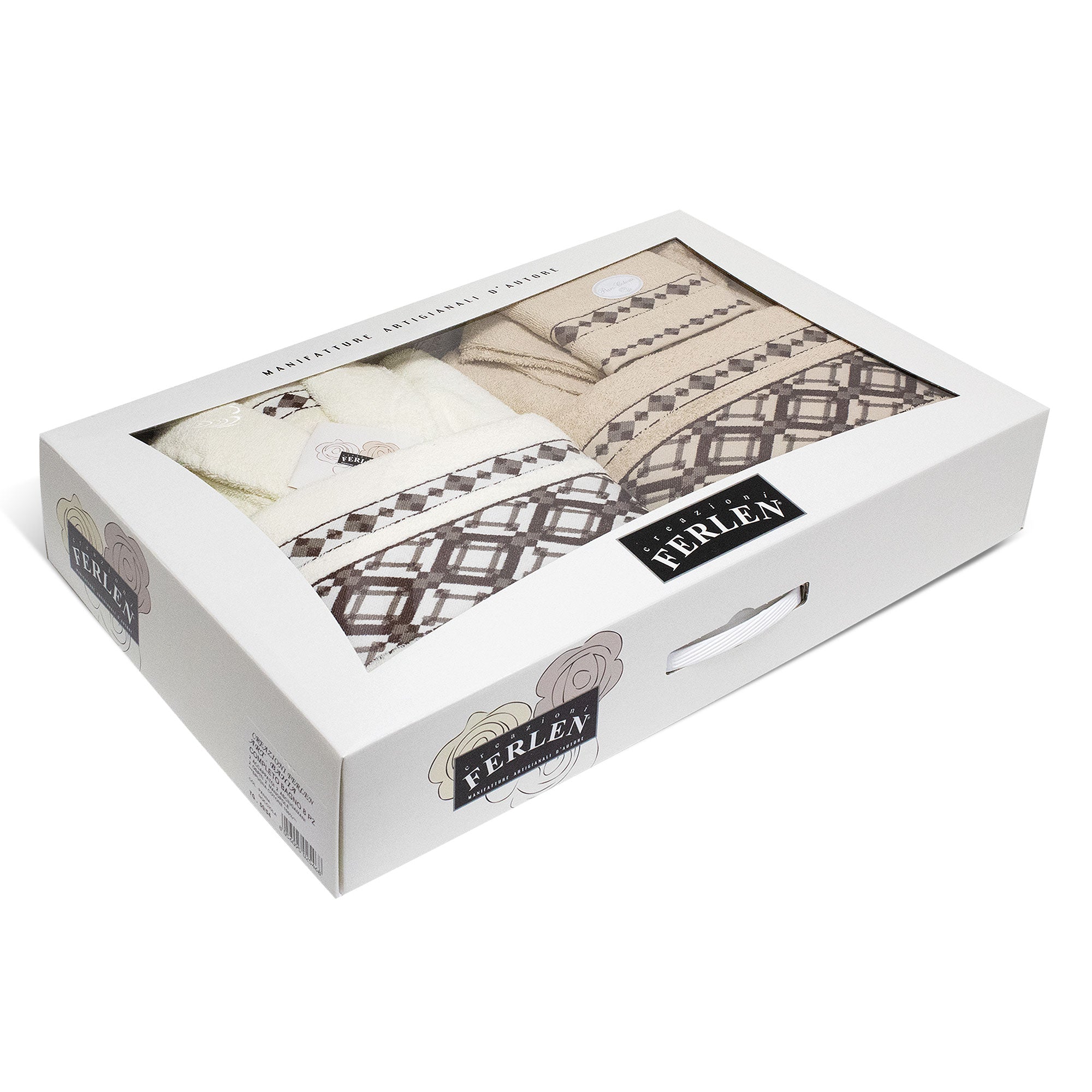 Completo bagno asciugamani accappatoi set uomo donna in spugna di cotone 7158