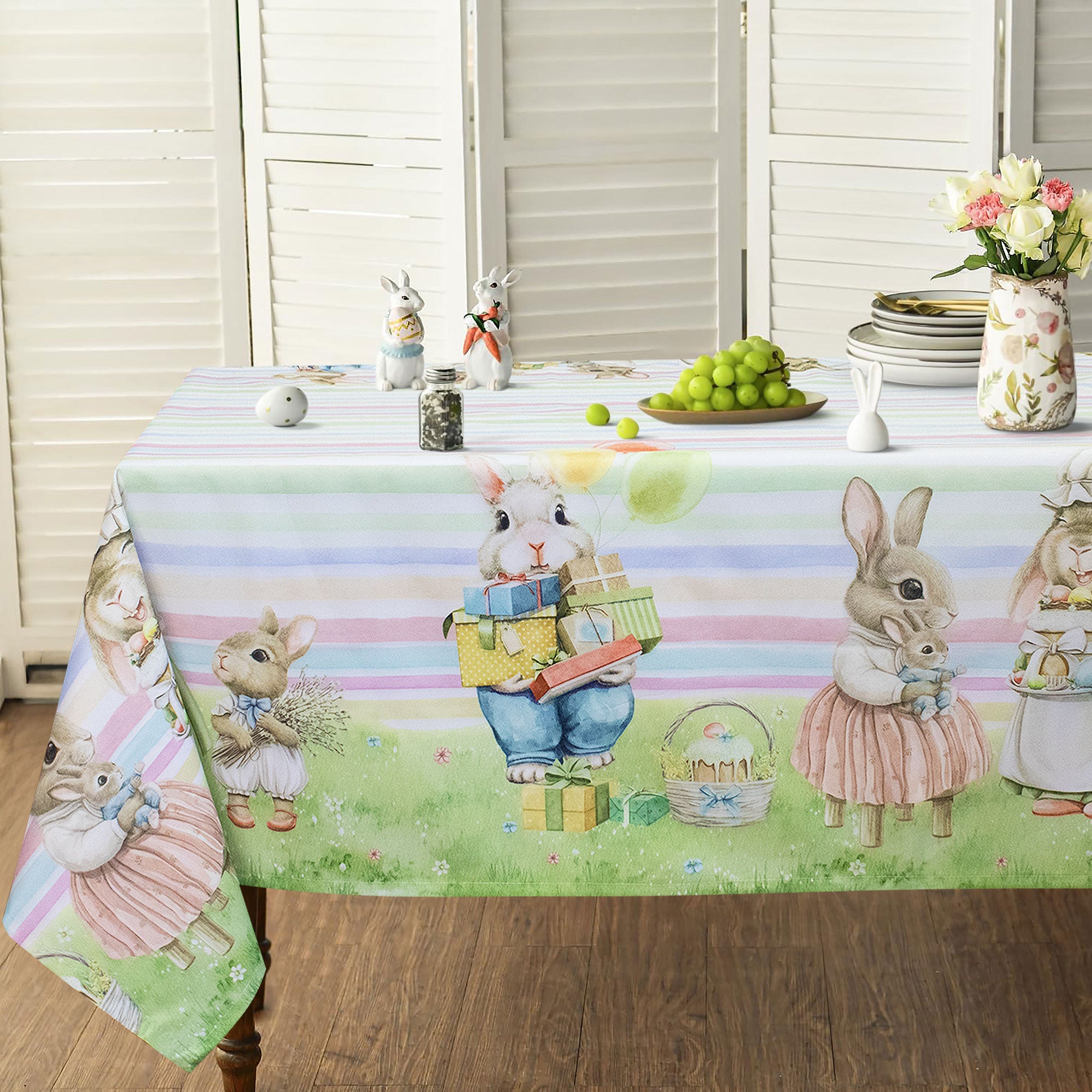 Tovaglia Pasquale antimacchia Copritavolo Pasqua copritavola varie misure 7159