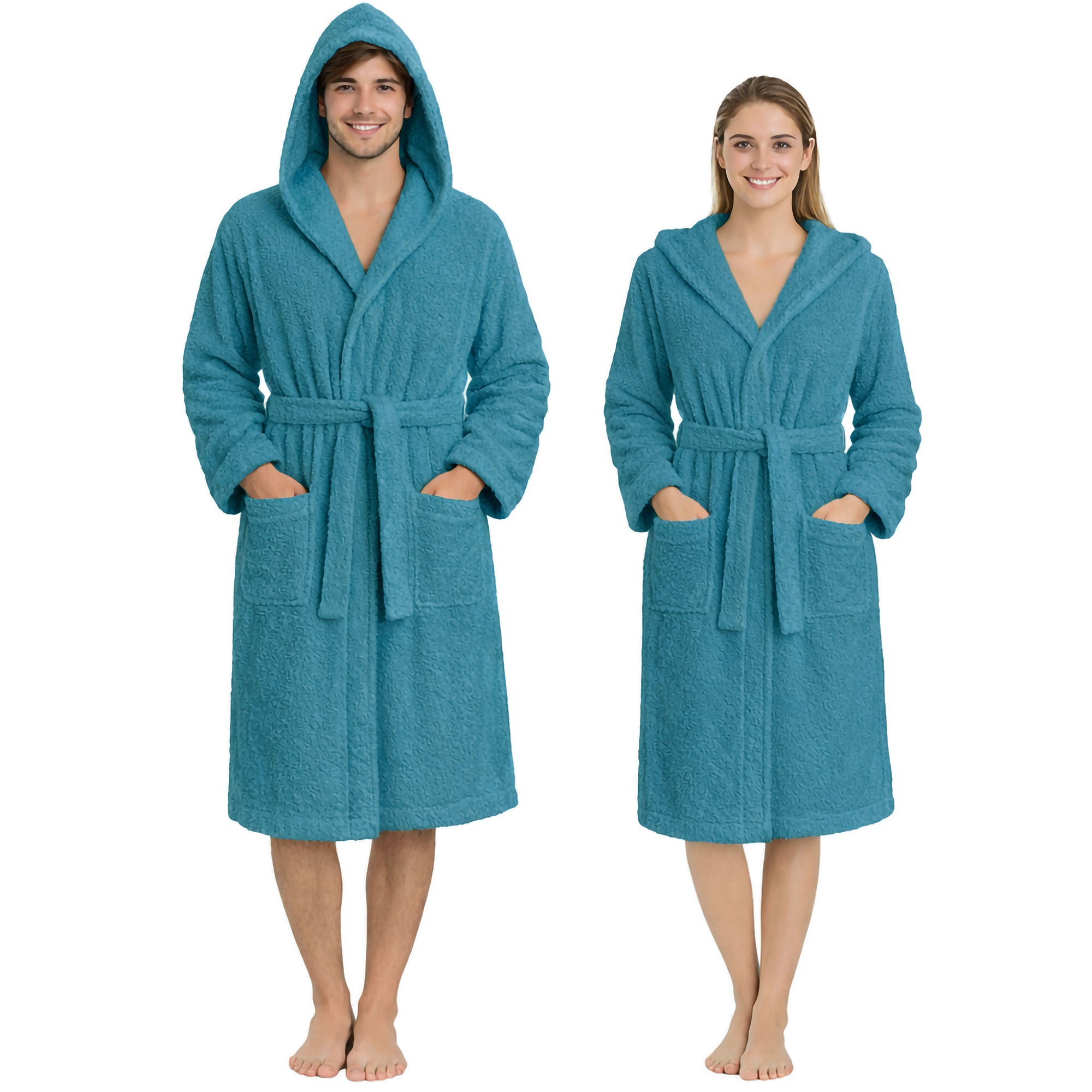Accappatoio in spugna di cotone con cappuccio unisex uomo donna adulto 7161