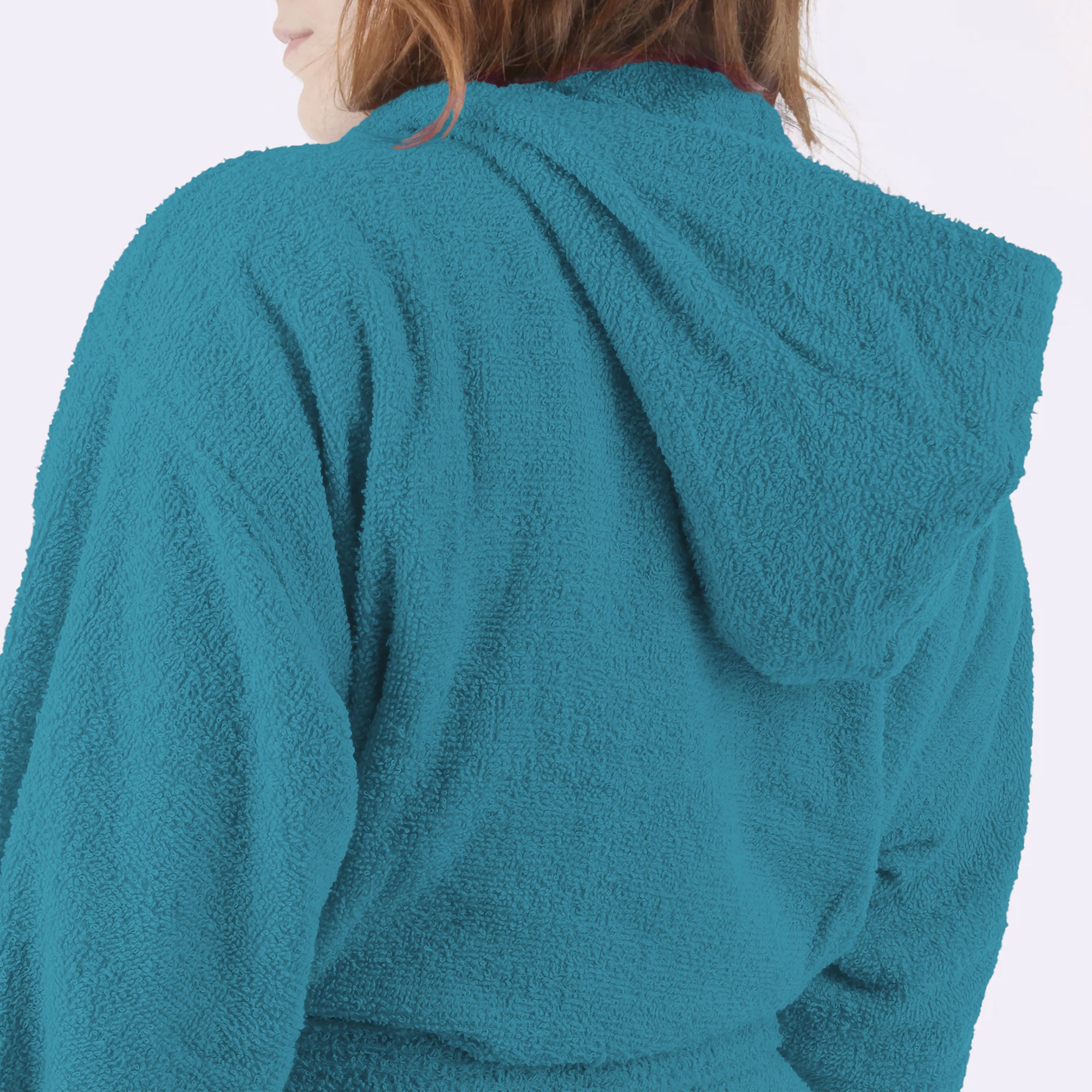 Accappatoio in spugna di cotone con cappuccio unisex uomo donna adulto 7161